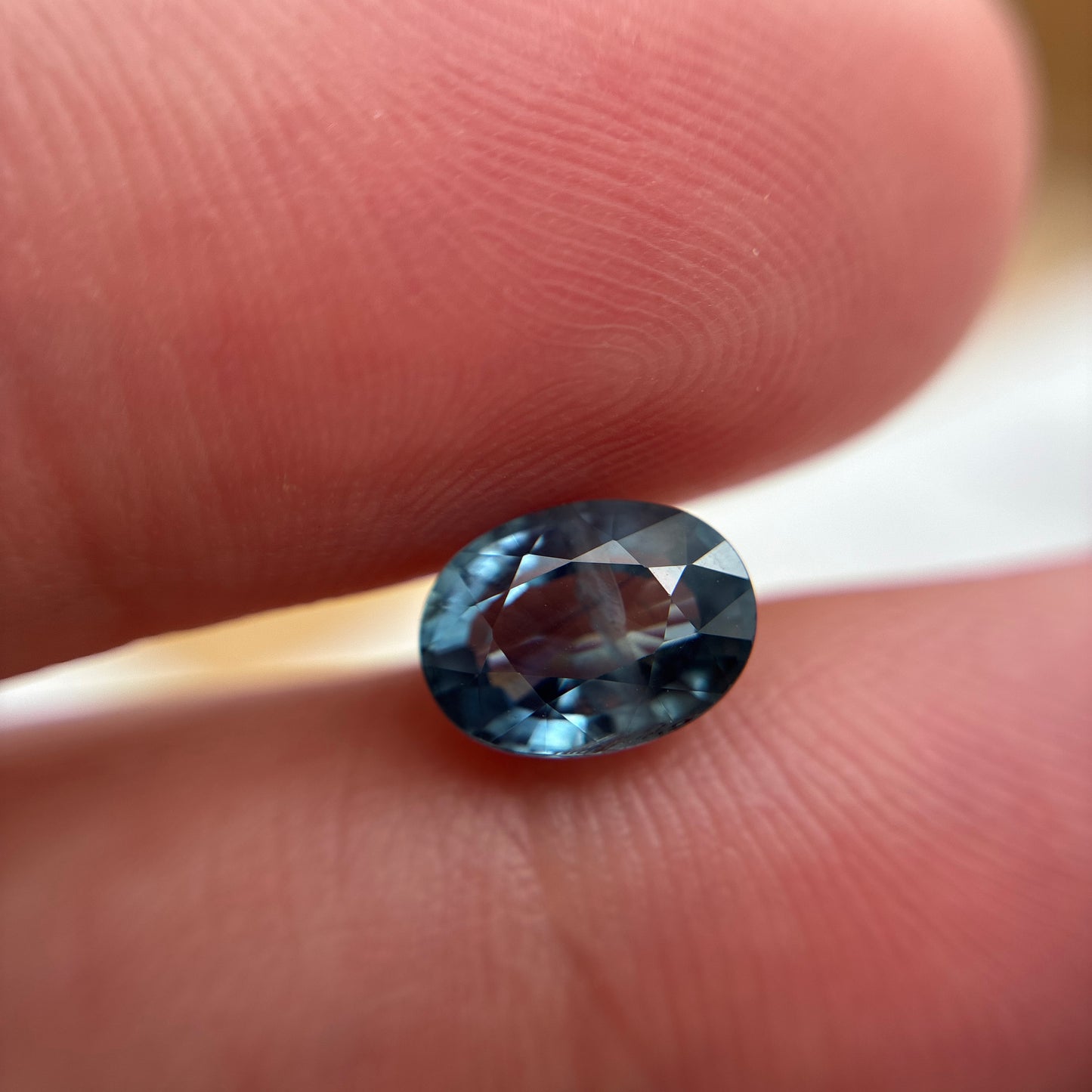 1.77 Oval Cut Steel Blue Sapphire, 8x6mm Loose Gemstone