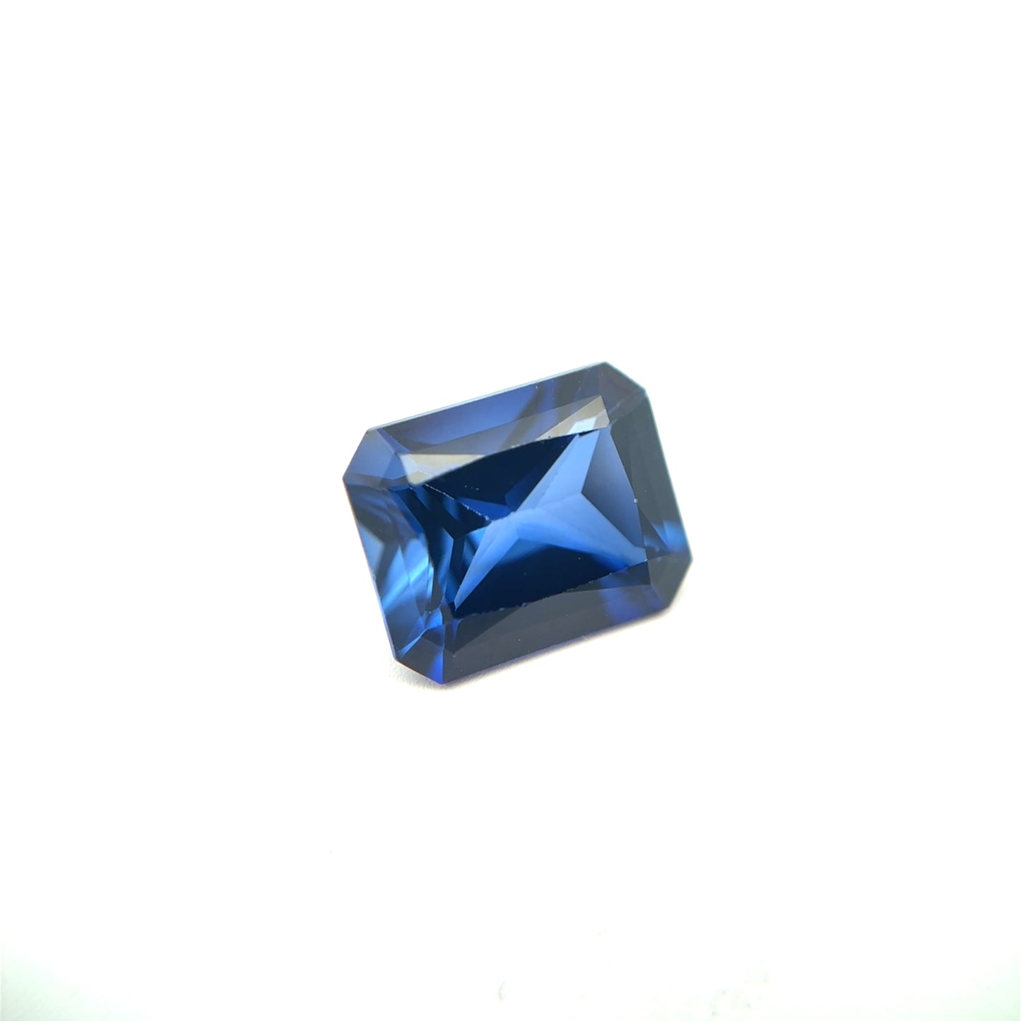 10x8mm Lab Created Blue Sapphire, 3.68 carat Mixed Emerald cut