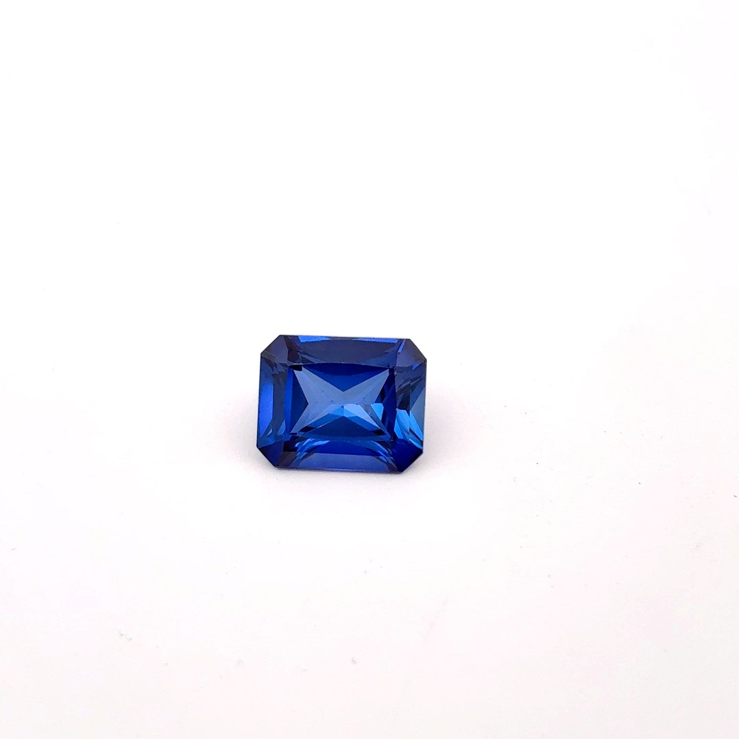 10x8mm Lab Created Blue Sapphire, 3.68 carat Mixed Emerald cut