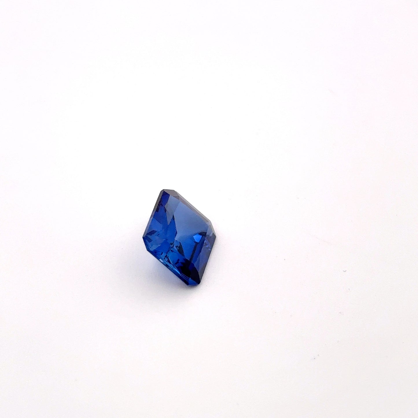 10x8mm Lab Created Blue Sapphire, 3.68 carat Mixed Emerald cut