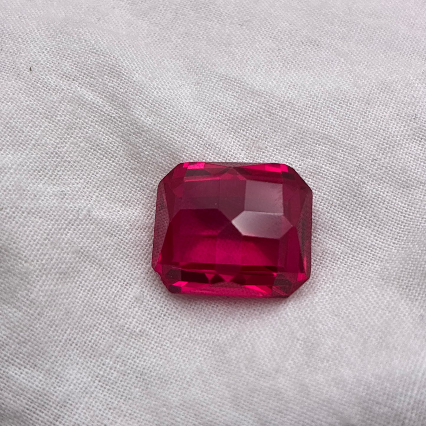 15x13mm Lab Created Red Ruby, 16 carat Recycled Gemstone