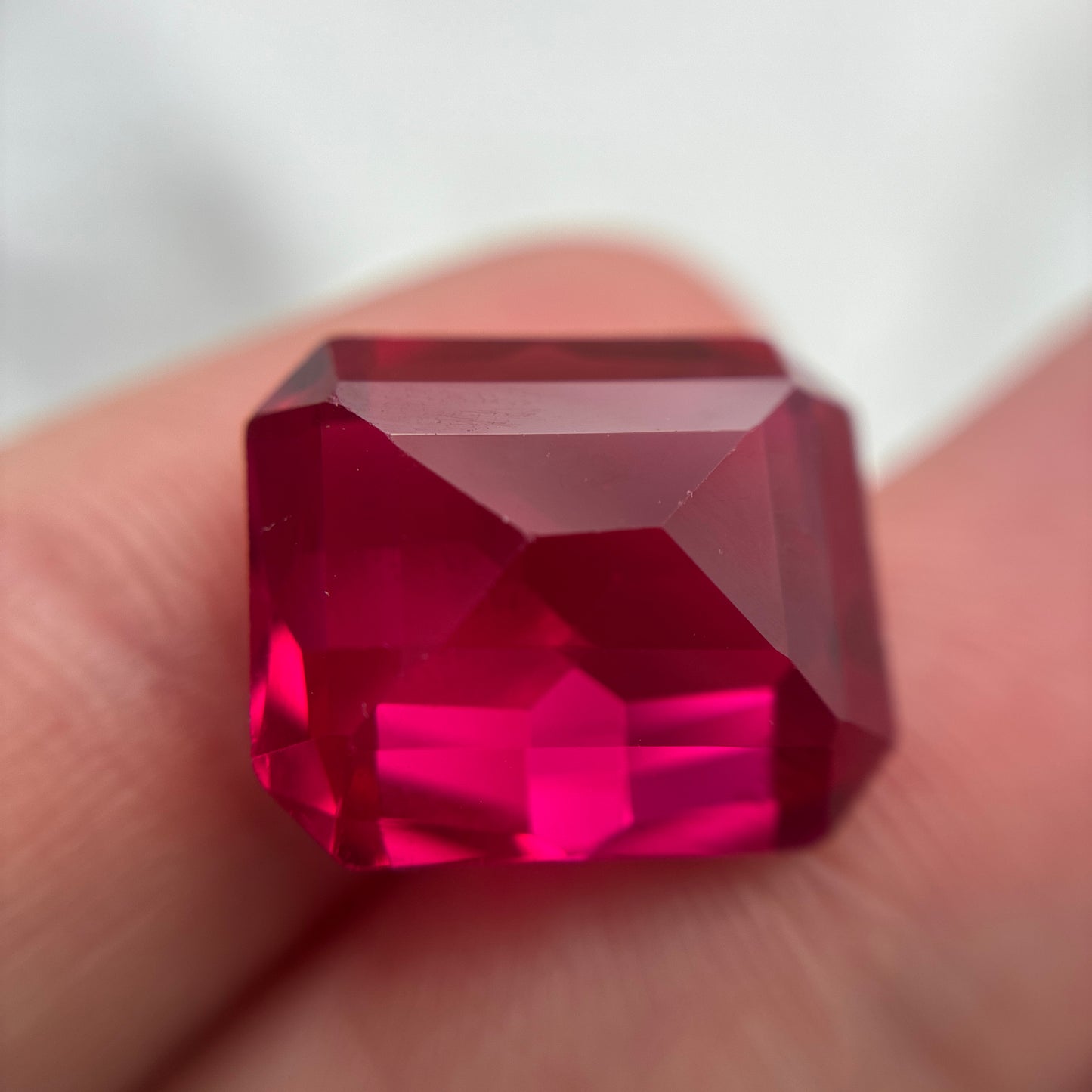 15x13mm Lab Created Red Ruby, 16 carat Recycled Gemstone