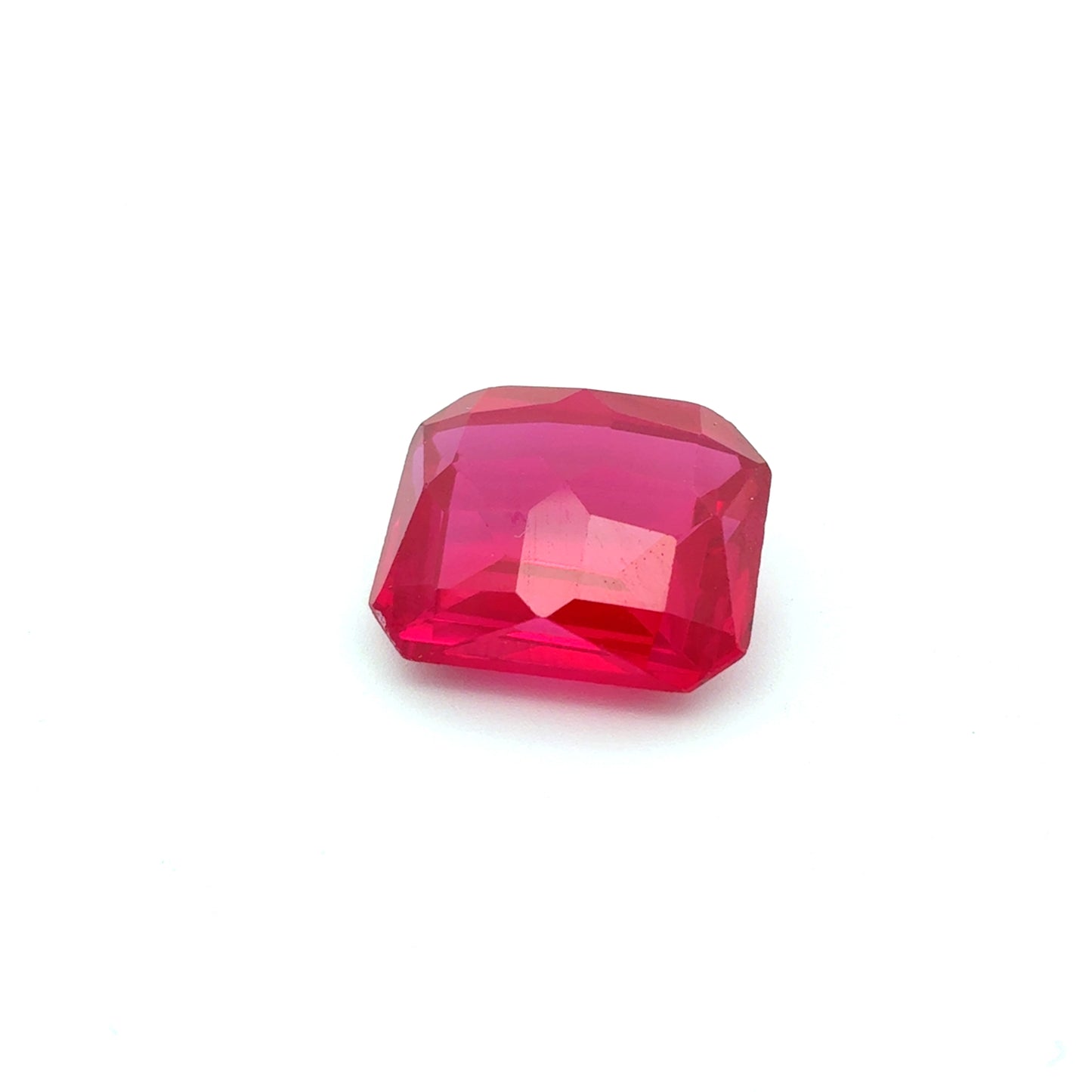 15x13mm Lab Created Red Ruby, 16 carat Recycled Gemstone