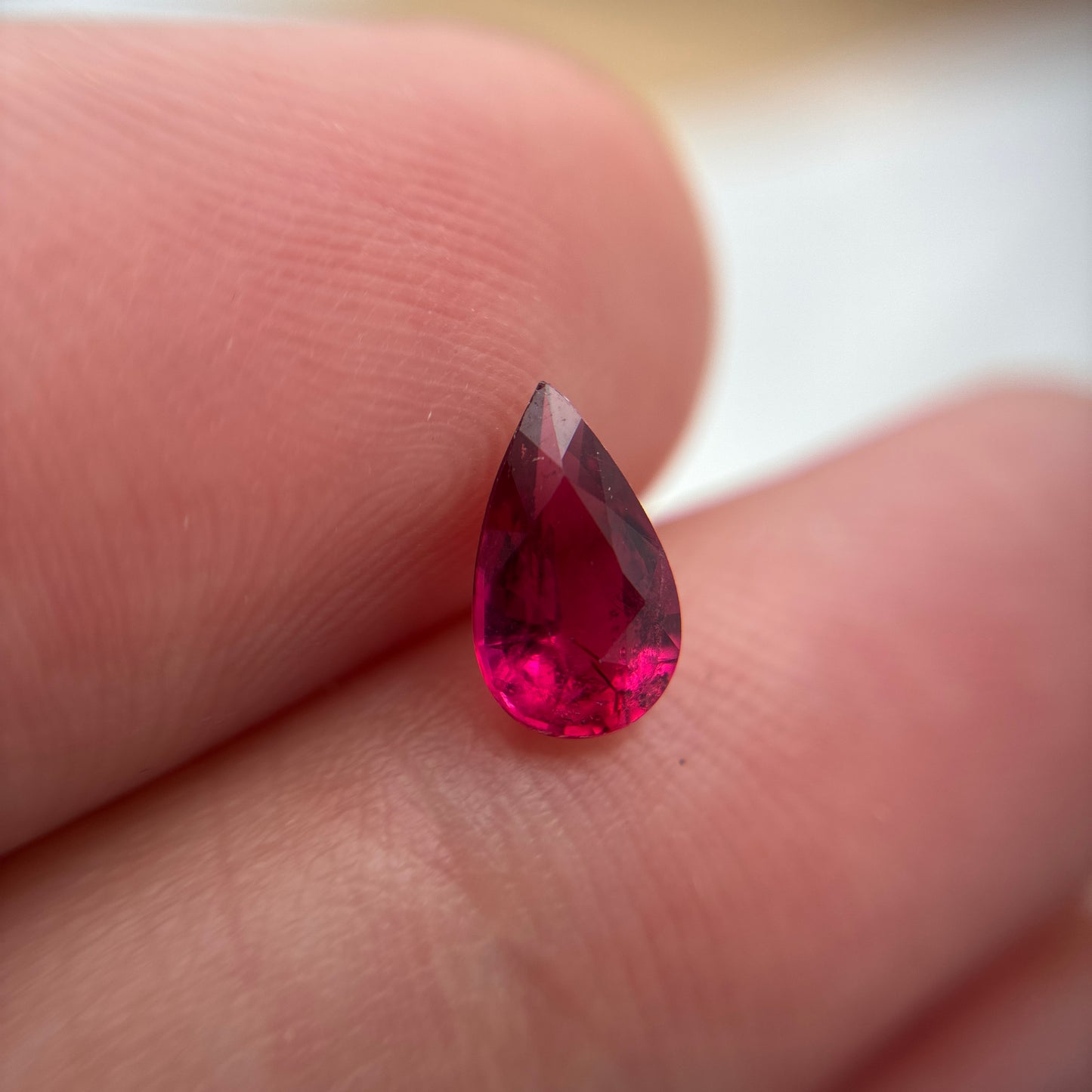 0.63ct Hot Pink Tourmaline, 7.8x4.7mm Pear cut Natural Loose Gemstone