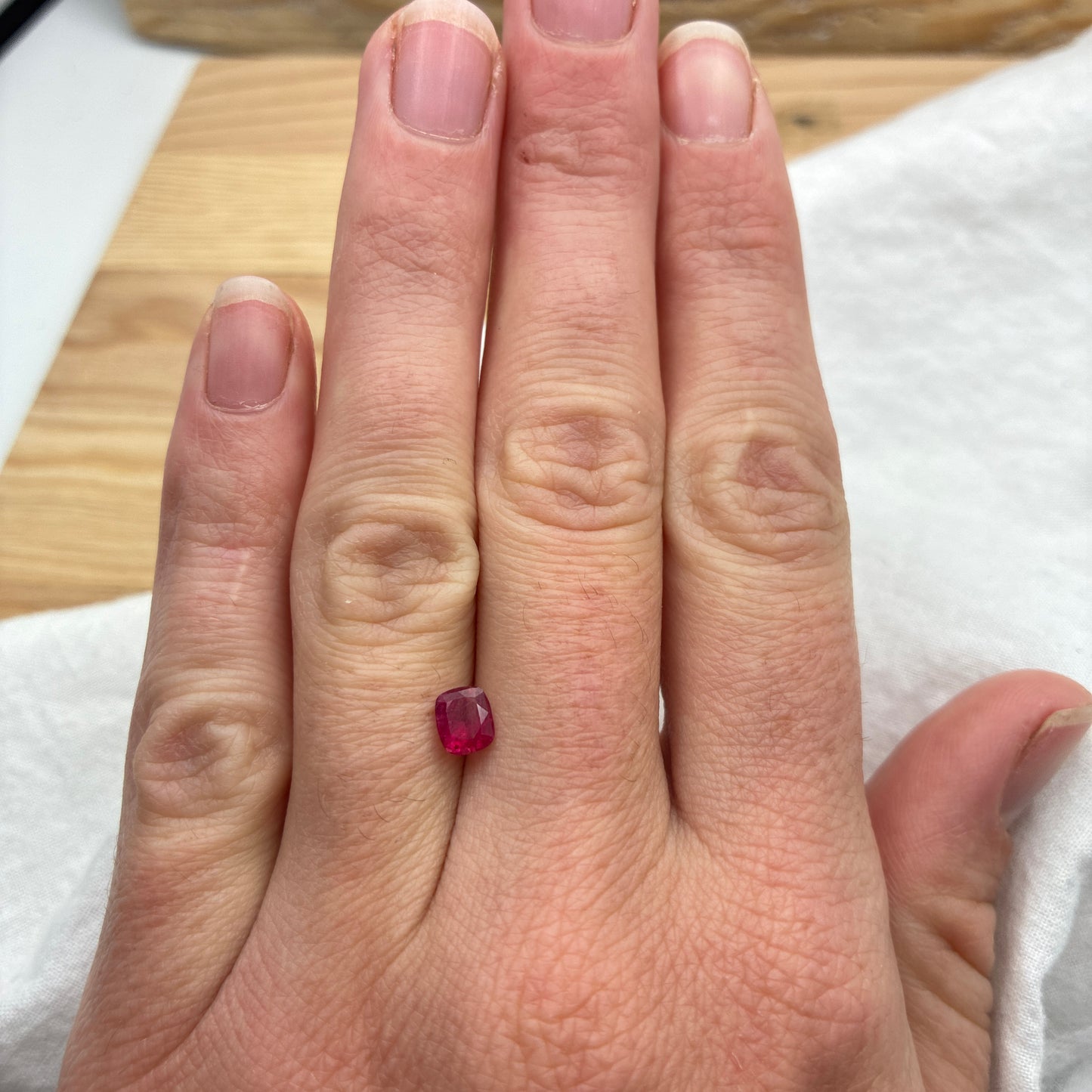 0.54 carat Red Beryl 5.55x4.7mm Cushion Cut Natural Utah Bixbite