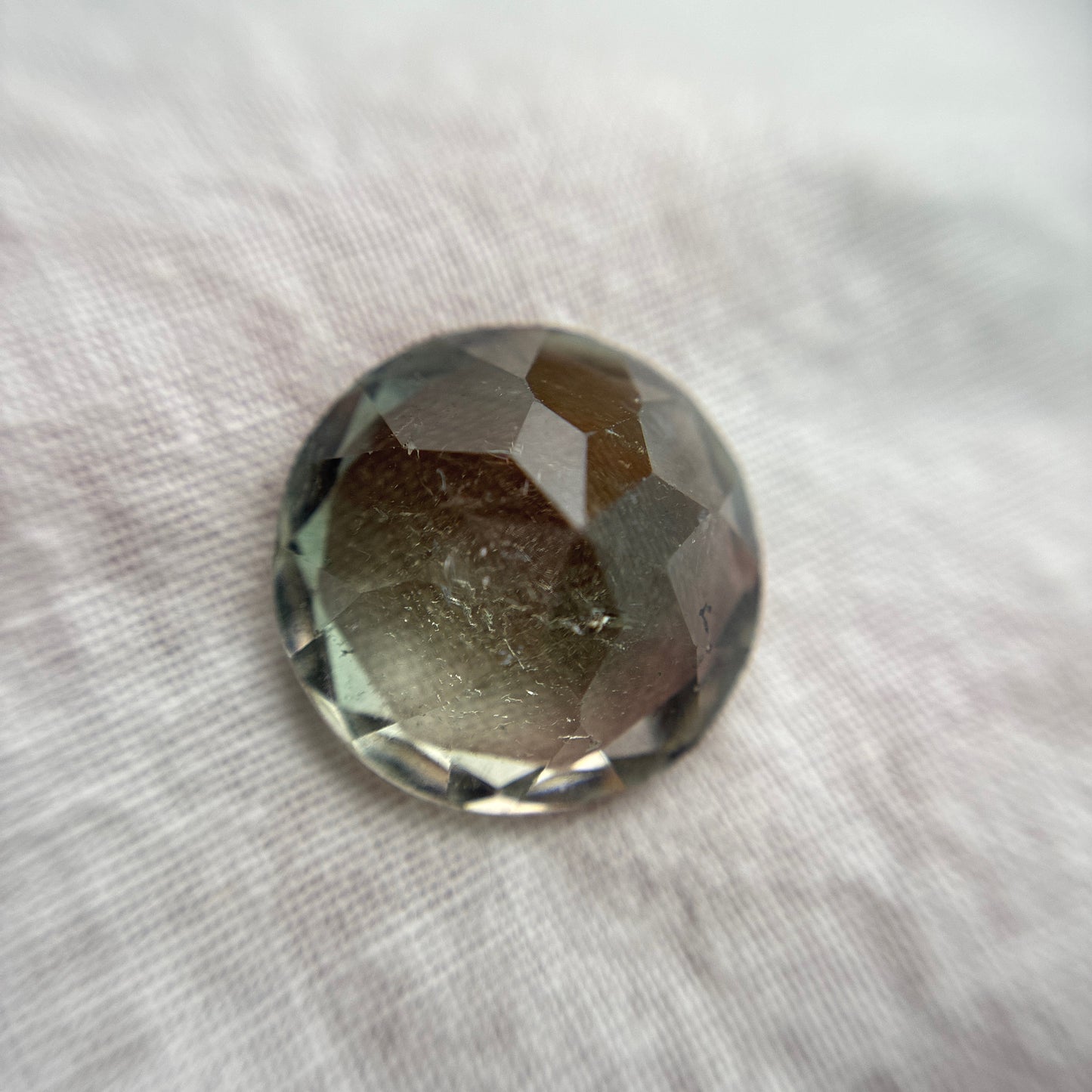 15mm Pinkish Green Tourmaline 12 carat Round Cut