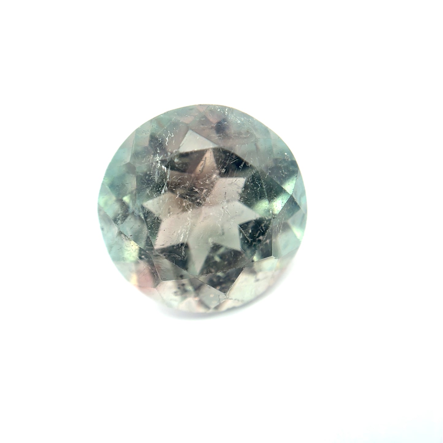 15mm Pinkish Green Tourmaline 12 carat Round Cut