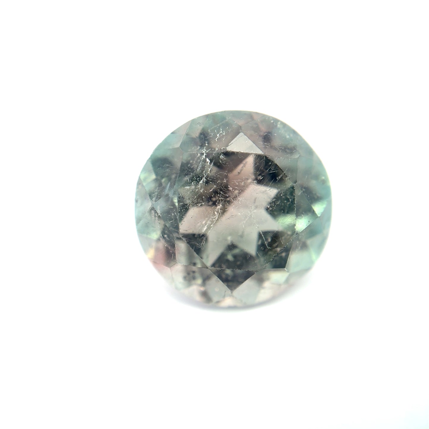 15mm Pinkish Green Tourmaline 12 carat Round Cut
