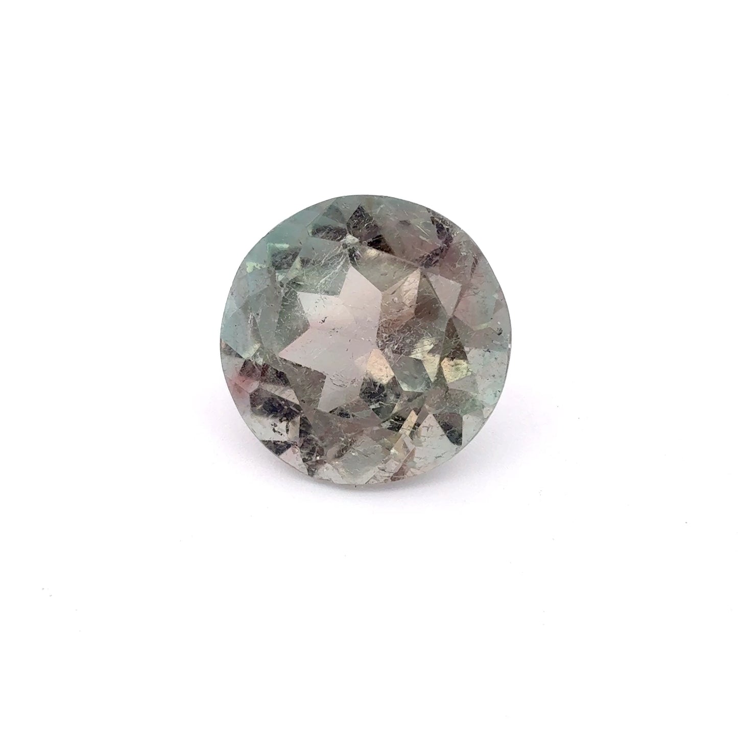 15mm Pinkish Green Tourmaline 12 carat Round Cut