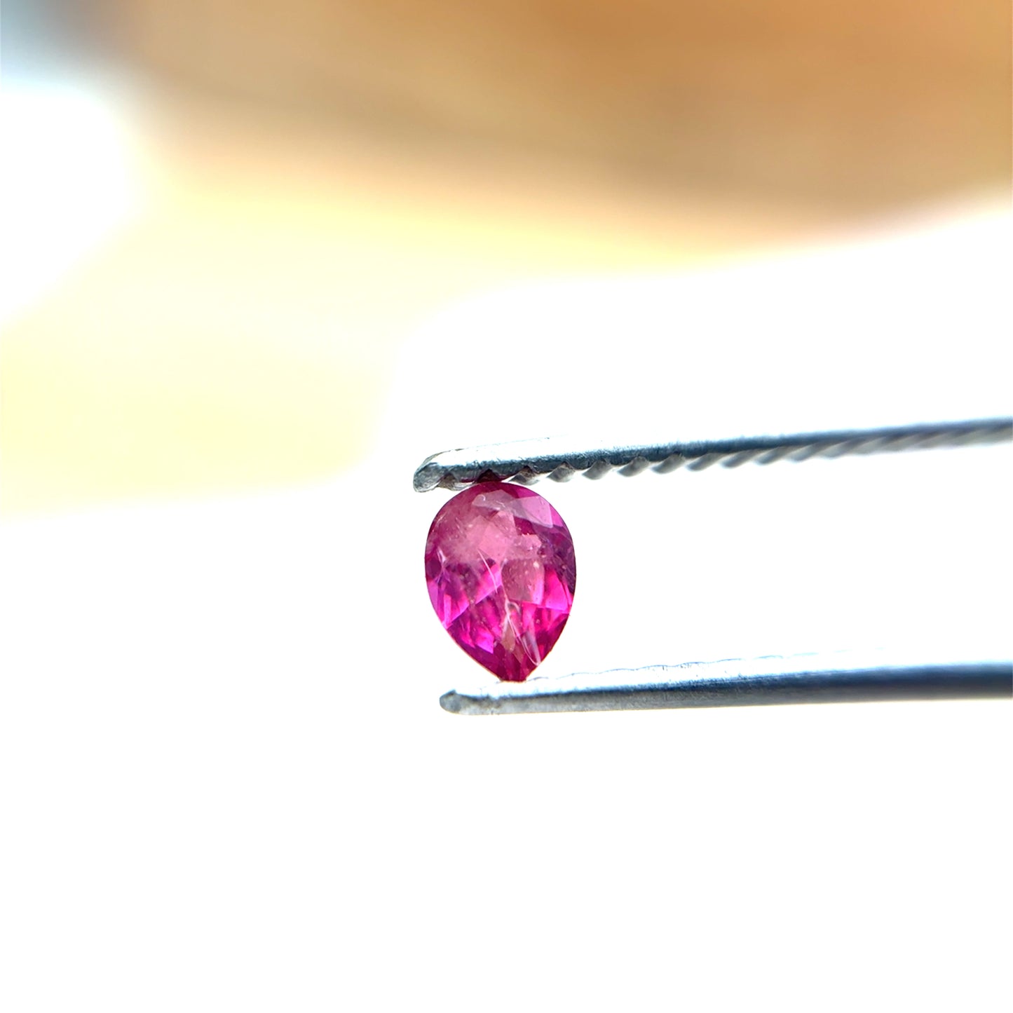0.15 carat Red Beryl 4x3mm Pear Cut Natural Utah Bixbite