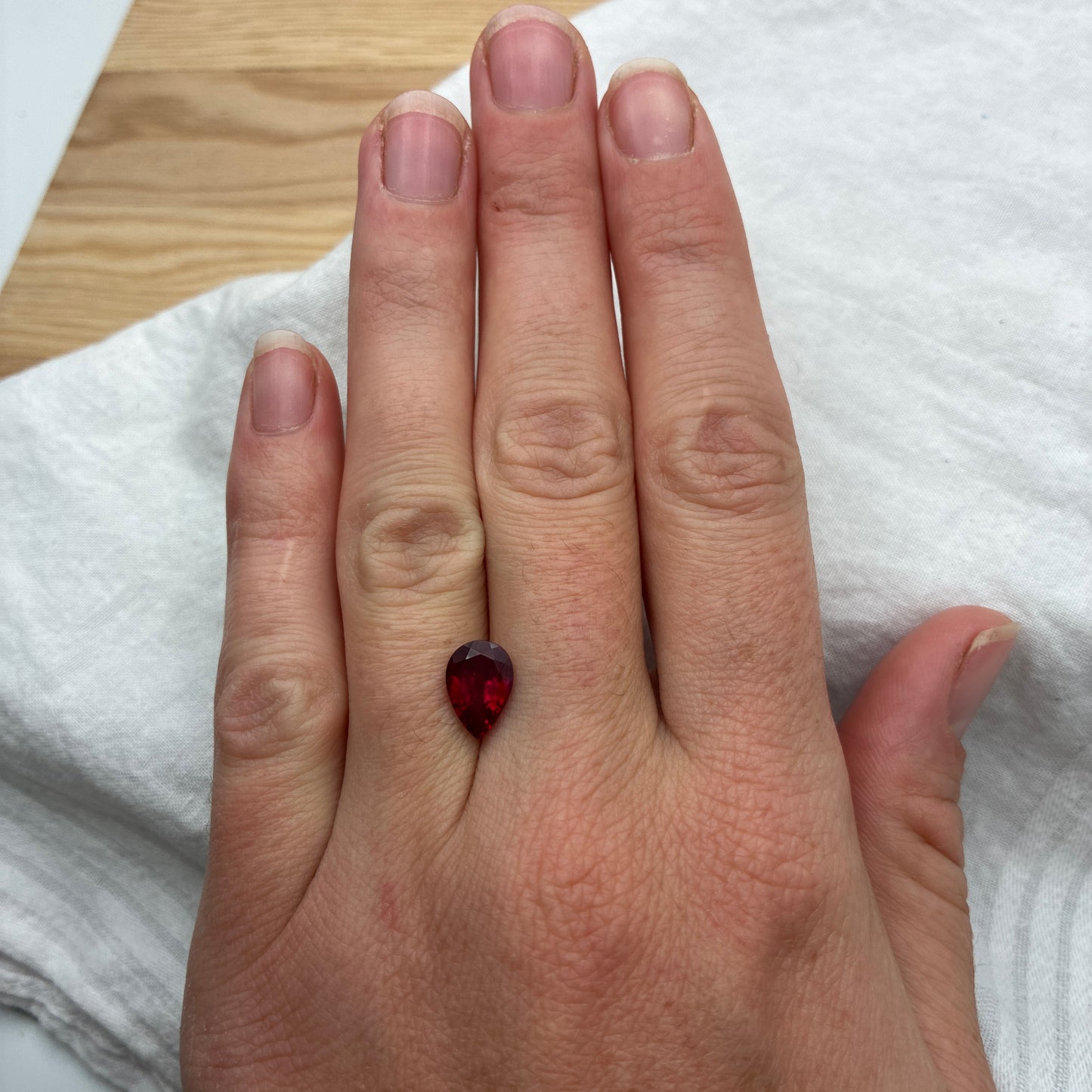 GIA 10x7mm Flux Lab Grown Ruby Pear Cut 2.45 carat