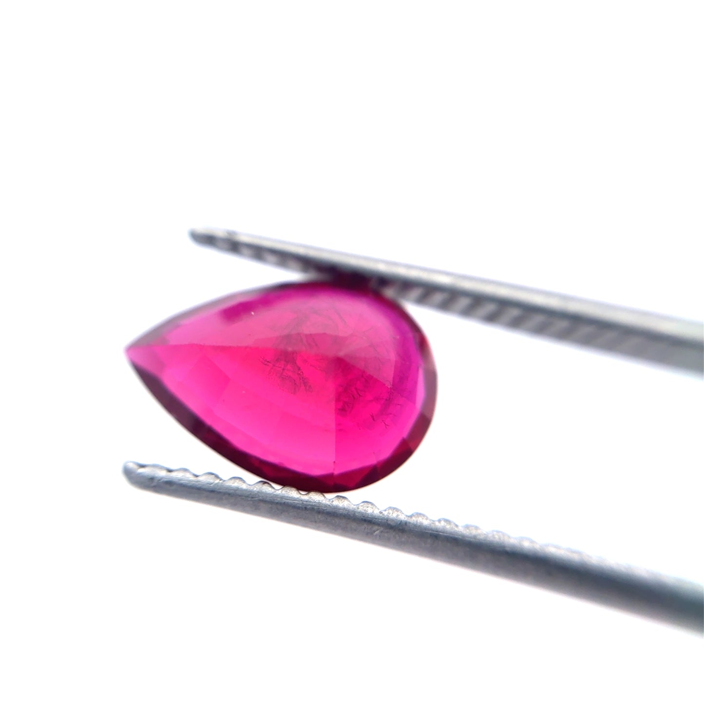 GIA 10x7mm Flux Lab Grown Ruby Pear Cut 2.45 carat