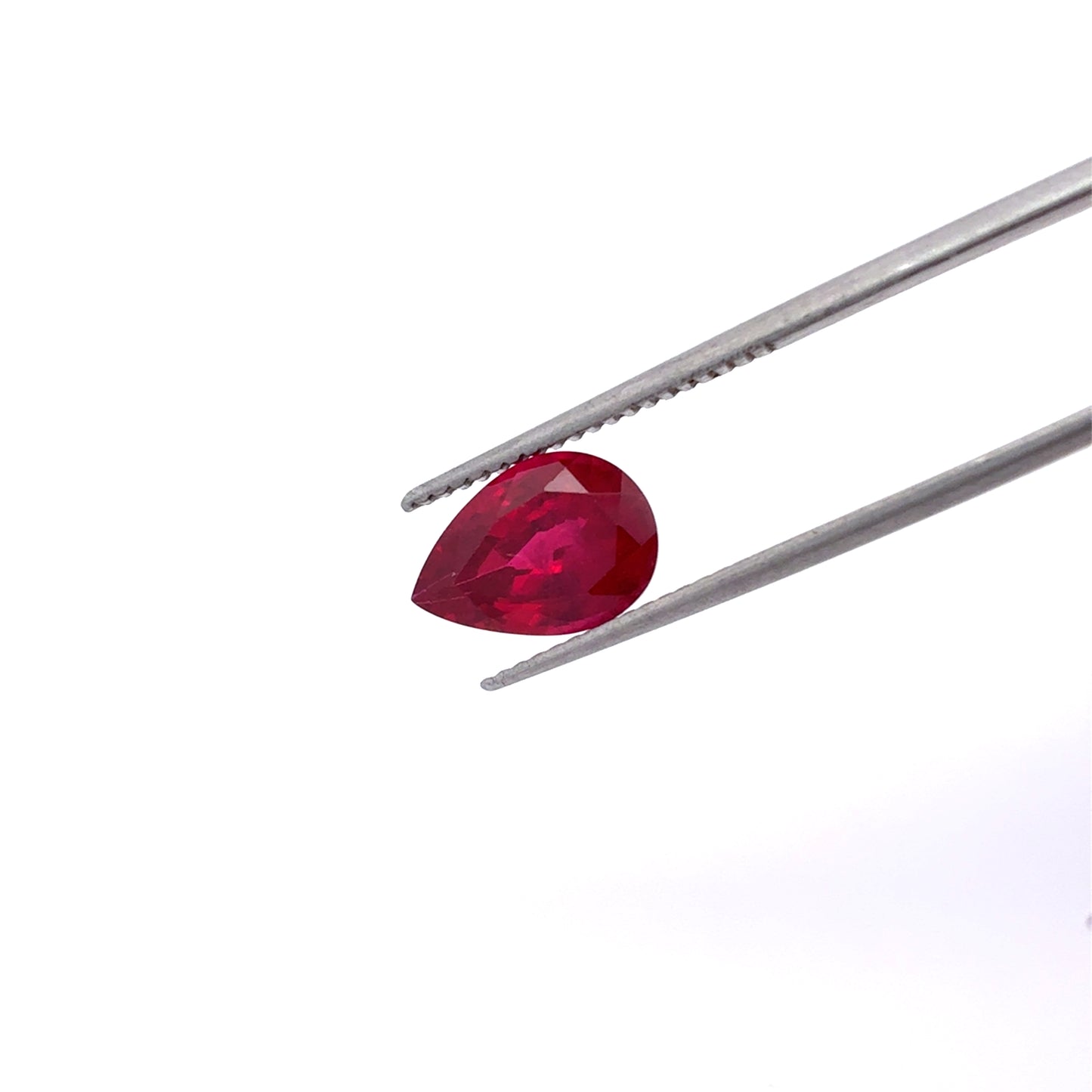 GIA 10x7mm Flux Lab Grown Ruby Pear Cut 2.45 carat