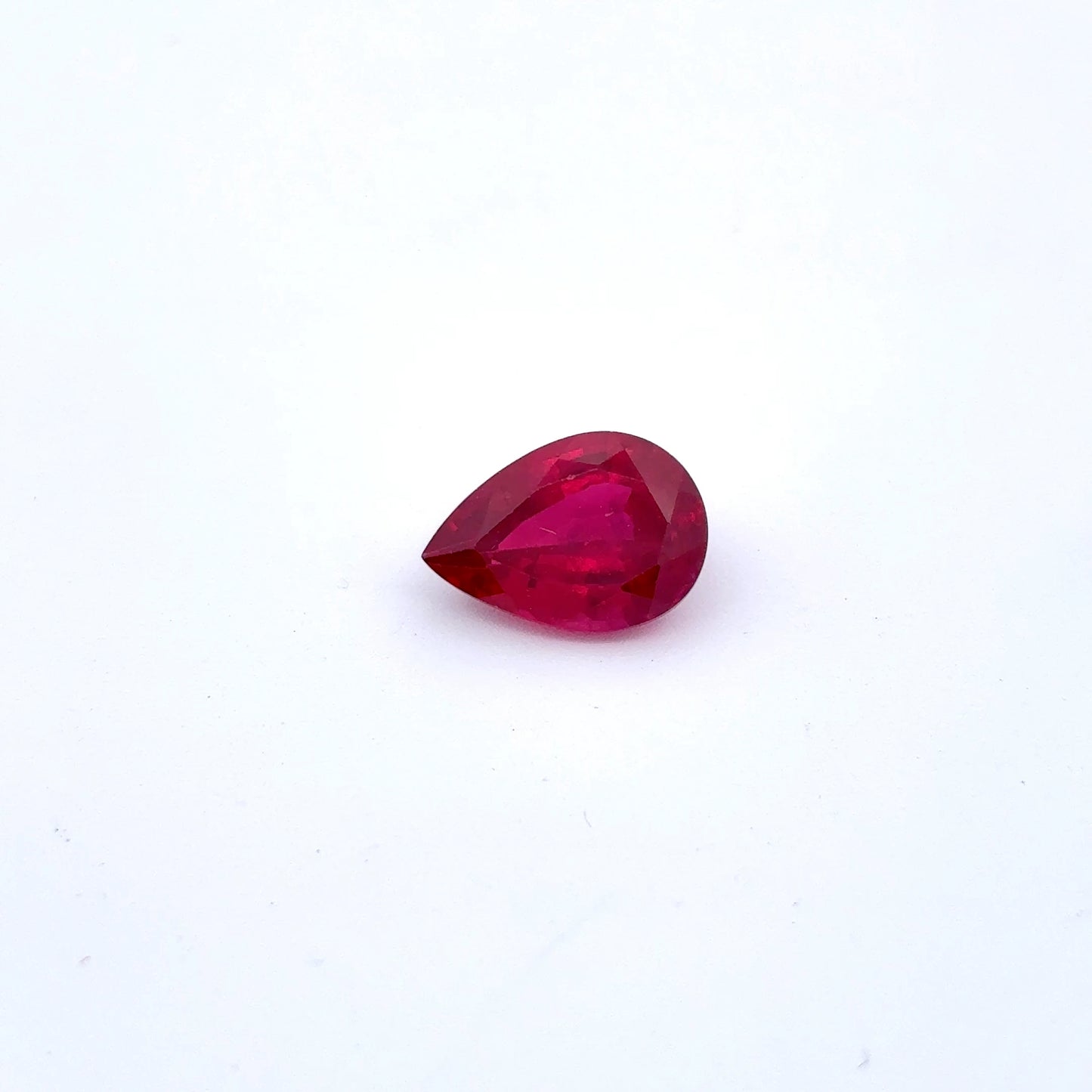 GIA 10x7mm Flux Lab Grown Ruby Pear Cut 2.45 carat