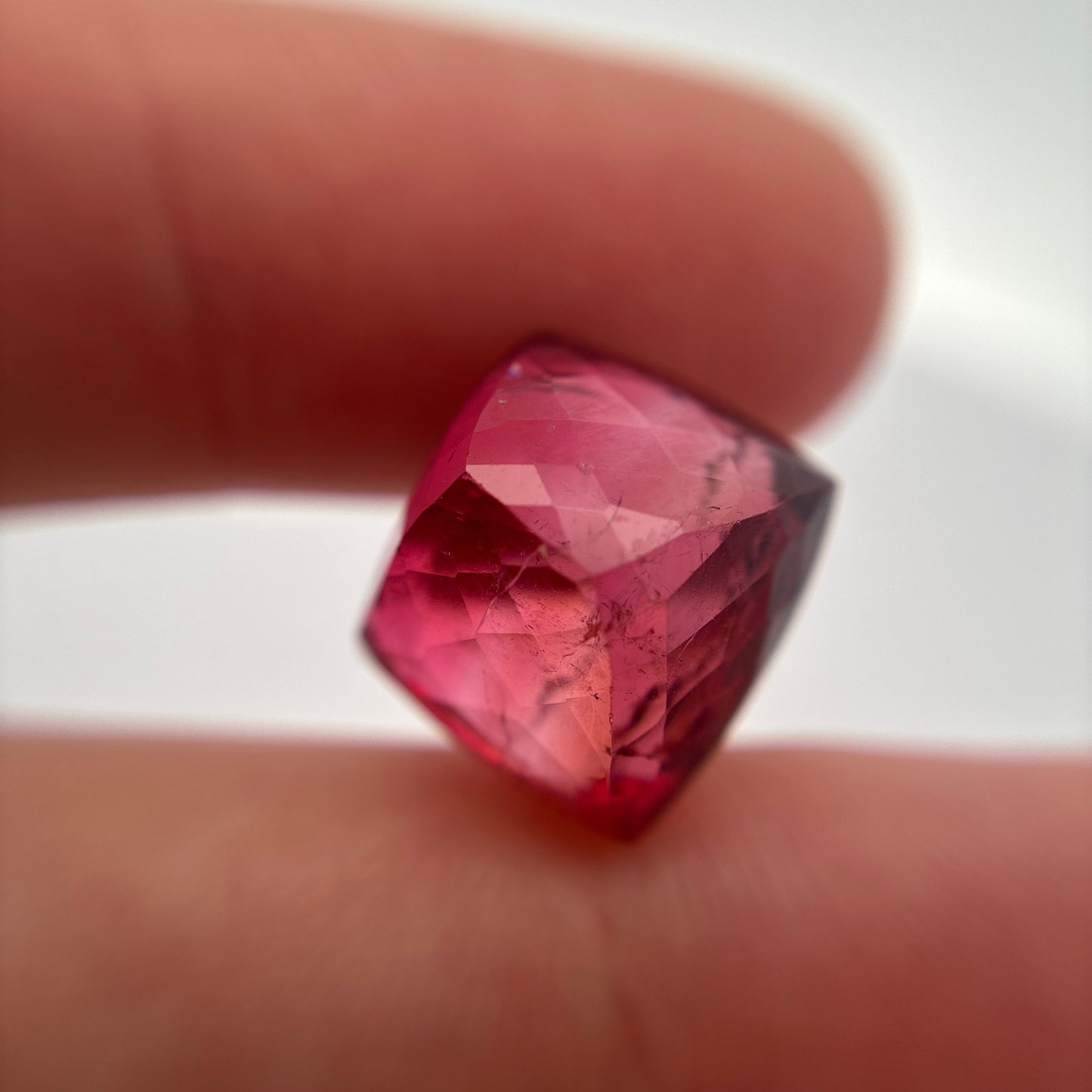 13x12mm Red Rubellite Tourmaline 12.49 carat Cushion Cut