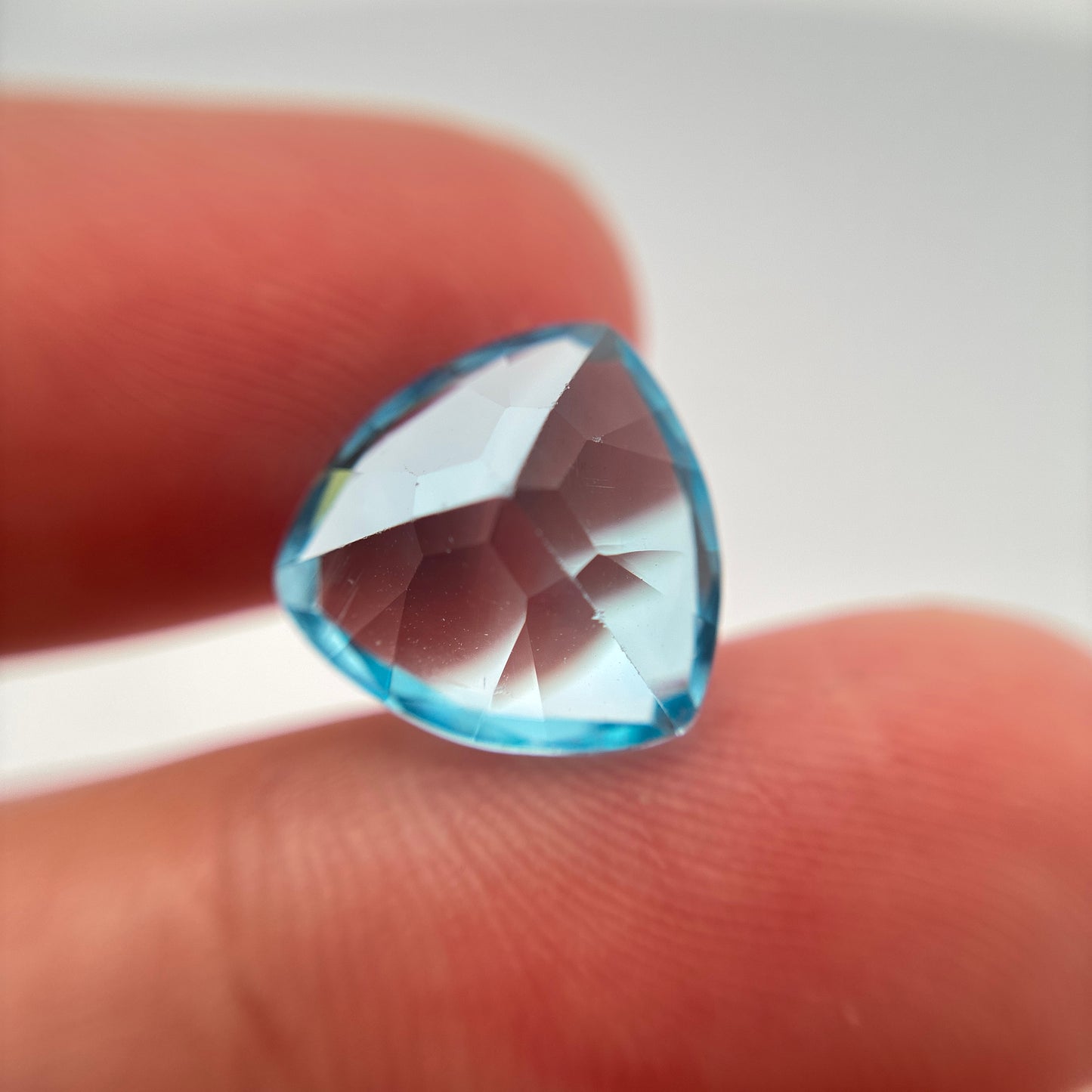 12mm Light Blue Topaz 8 carat Trillion Cut