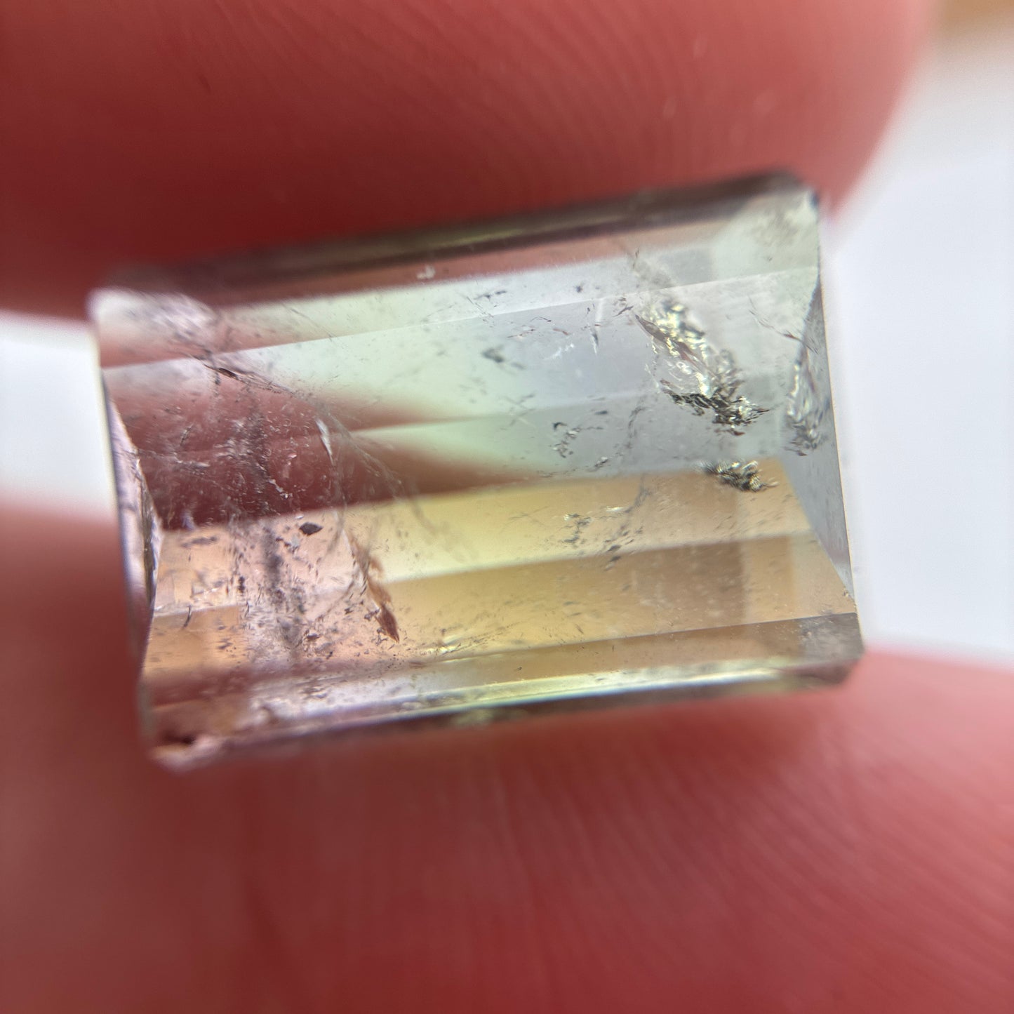 16x12mm Watermelon Tourmaline 10 carat Emerald Cut Pink Green Bi Color Tourmaline