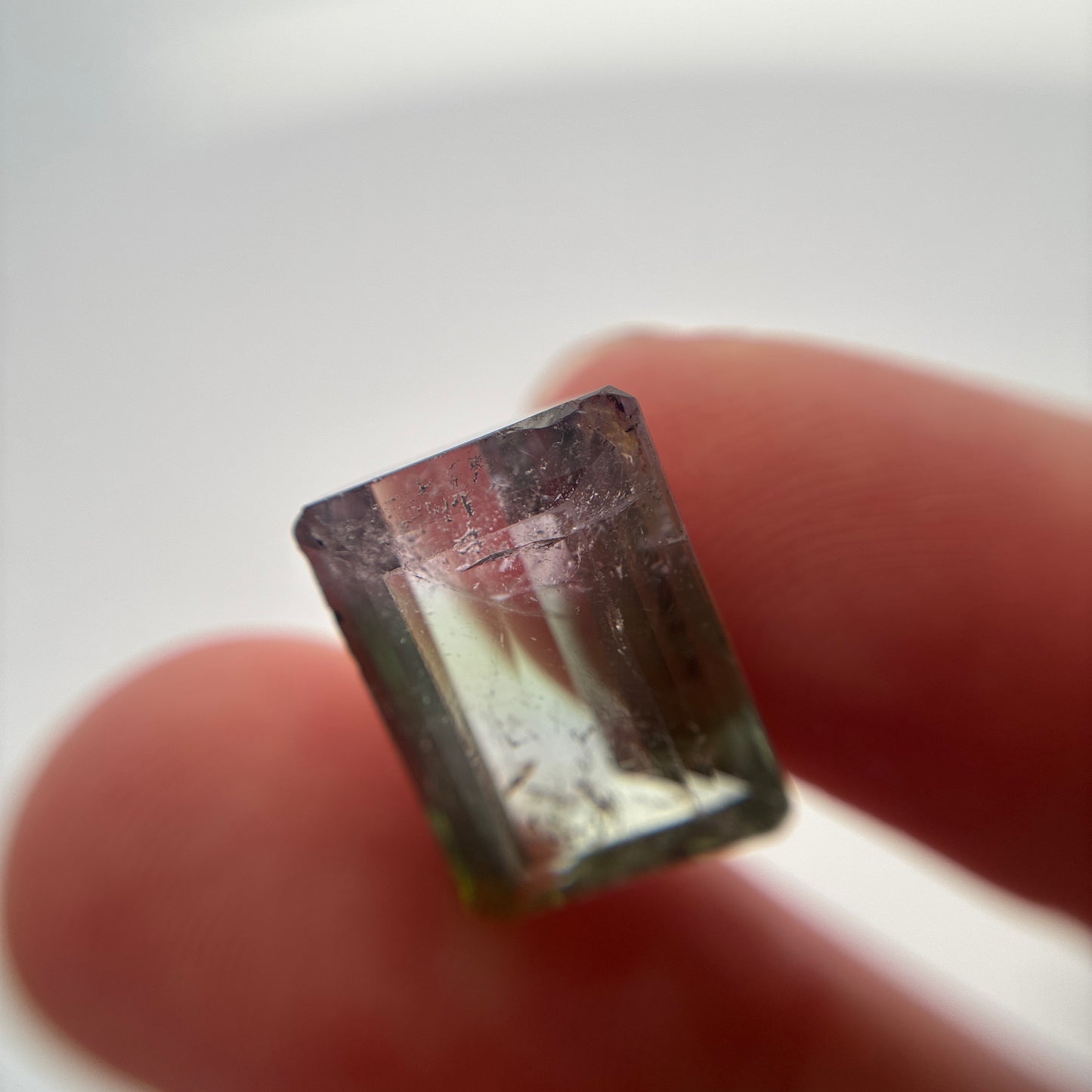 16x12mm Watermelon Tourmaline 10 carat Emerald Cut Pink Green Bi Color Tourmaline