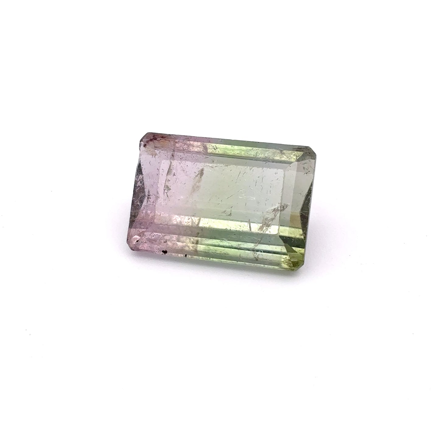16x12mm Watermelon Tourmaline 10 carat Emerald Cut Pink Green Bi Color Tourmaline