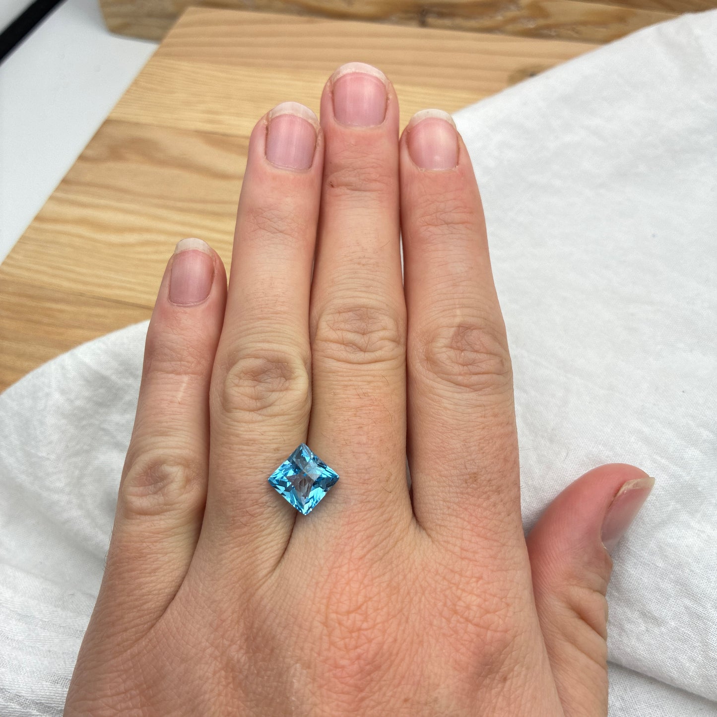 8mm Square Sky-Blue Topaz, 3.78ct