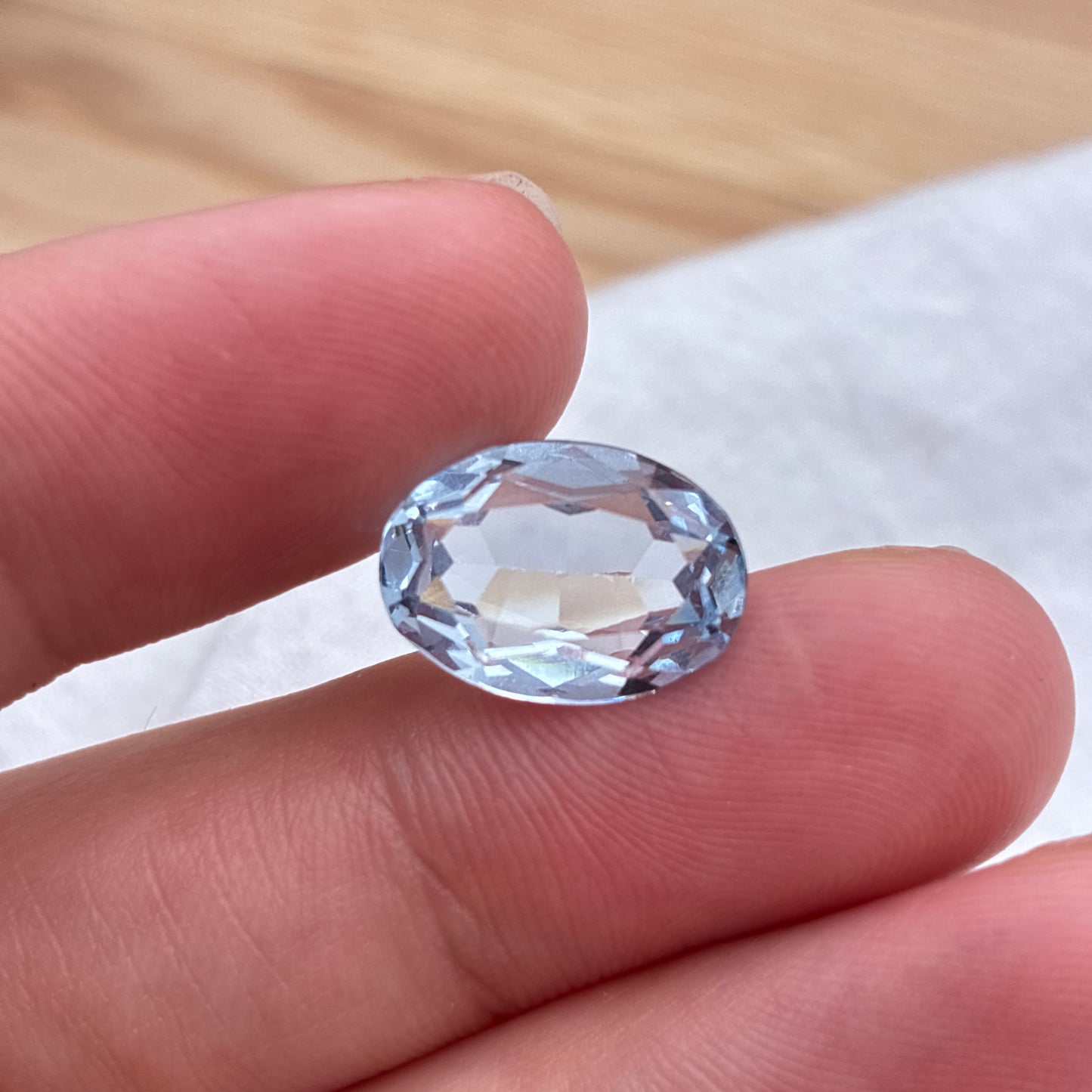 14x10mm Light Blue Lab Spinel, 6ct Recycled Gem