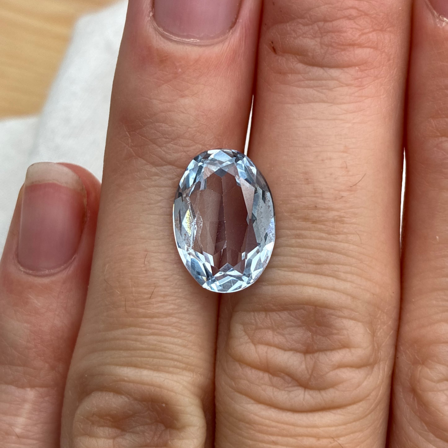 14x10mm Light Blue Lab Spinel, 6ct Recycled Gem