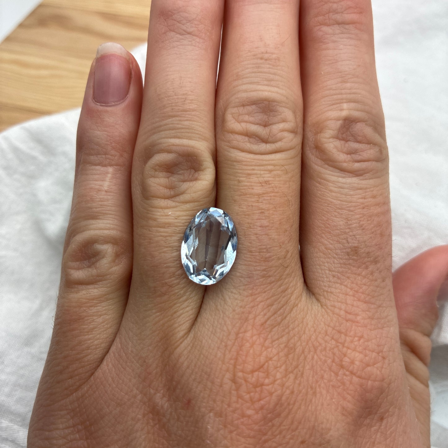 14x10mm Light Blue Lab Spinel, 6ct Recycled Gem