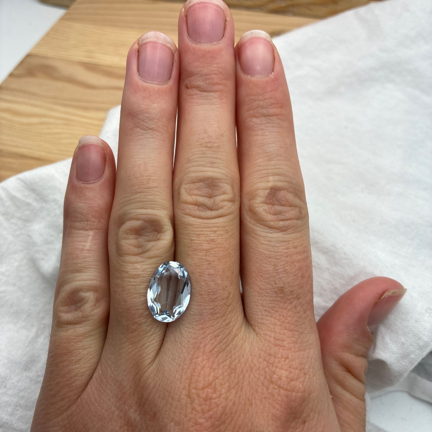 14x10mm Light Blue Lab Spinel, 6ct Recycled Gem