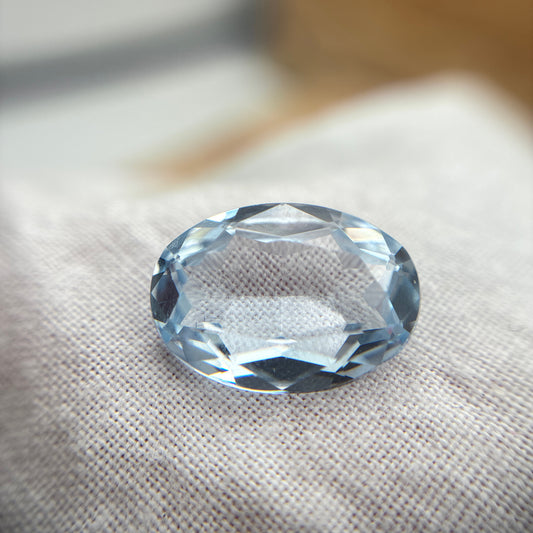 14x10mm Light Blue Lab Spinel, 6ct Recycled Gem