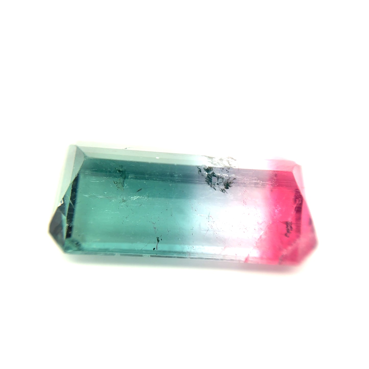 17 carat Watermelon Tourmaline 22.6x11.6mm Emerald Cut Tri Color Tourmaline