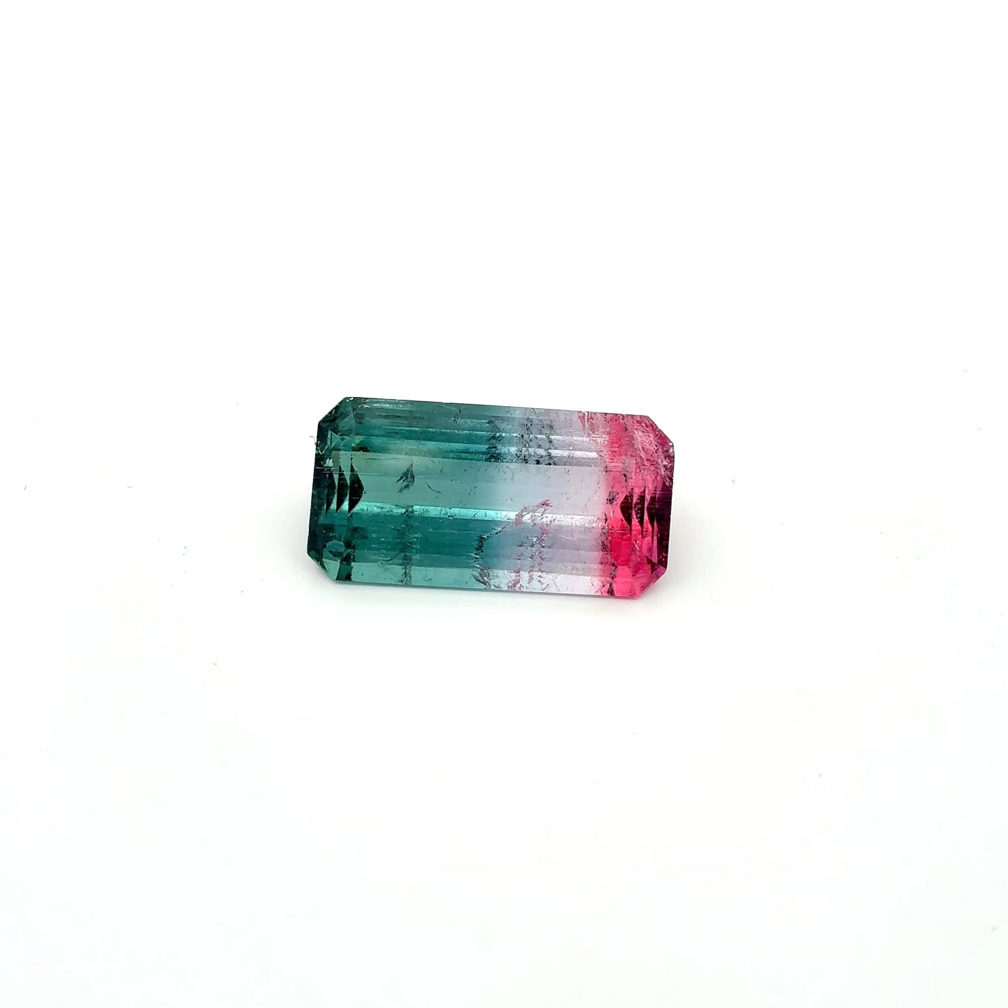 17 carat Watermelon Tourmaline 22.6x11.6mm Emerald Cut Tri Color Tourmaline