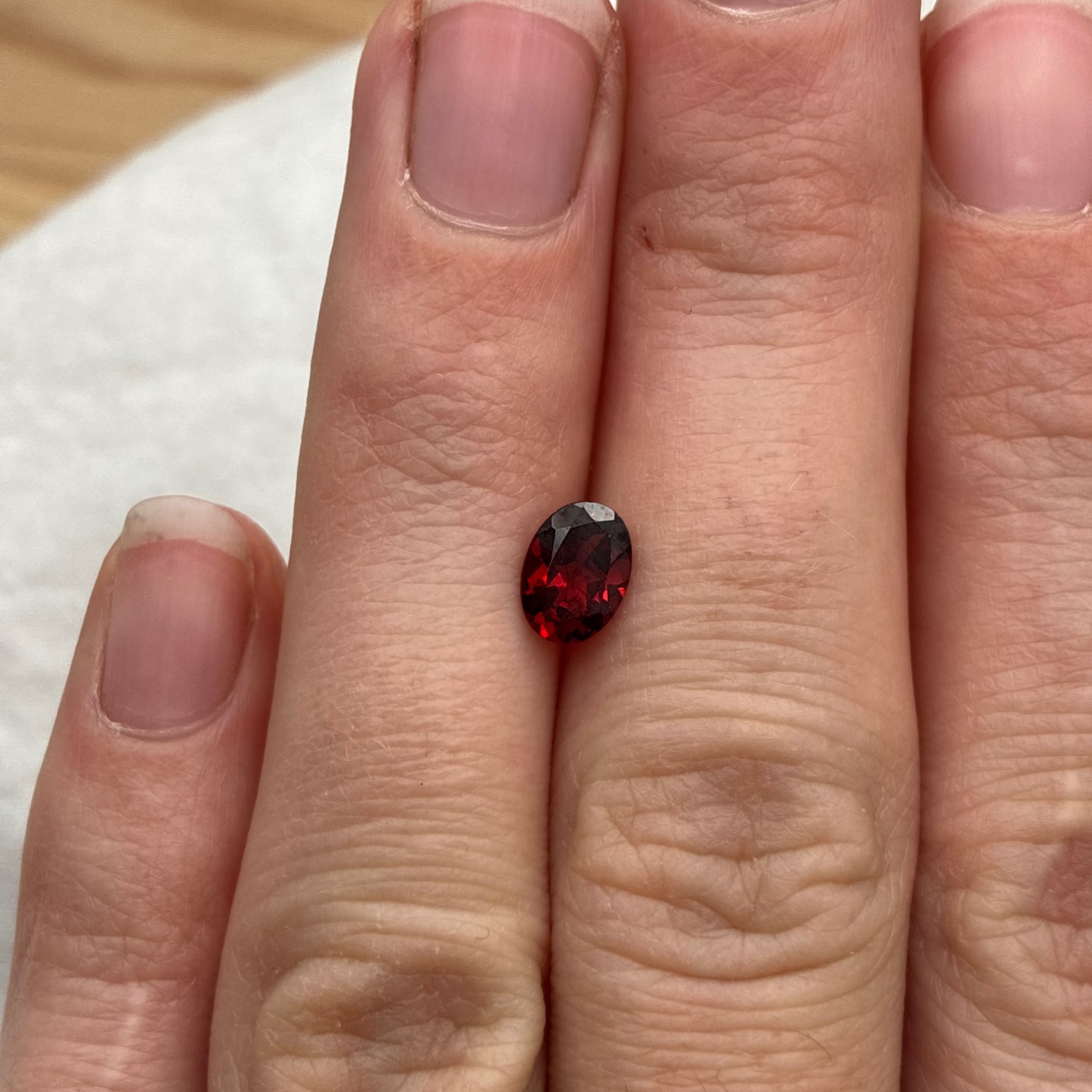 ONE 7x5mm Red Garnet Oval Cut