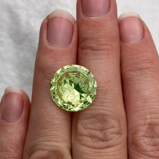 15mm Green Lab Spinel 10.67 carat Round Cut