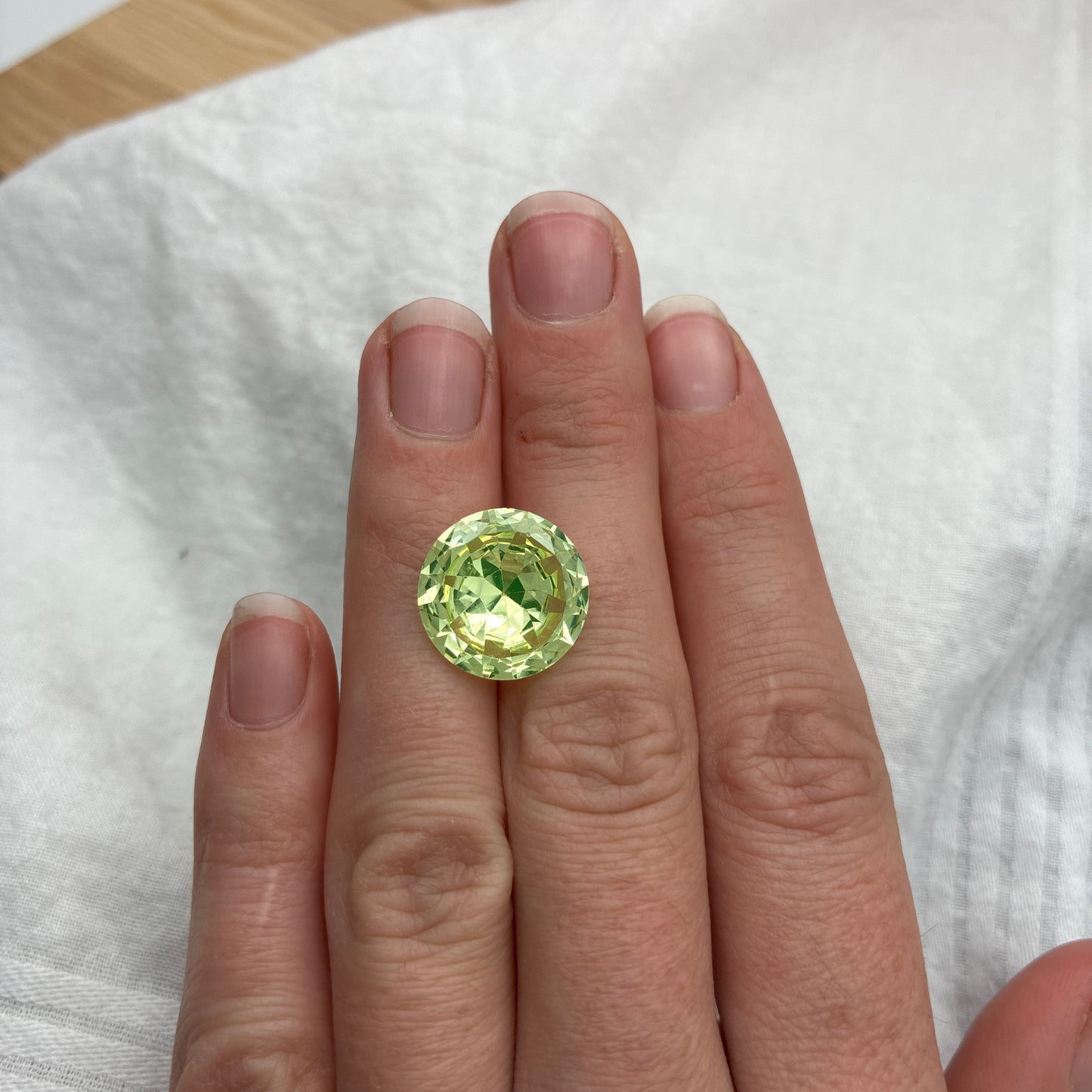 15mm Green Lab Spinel 10.67 carat Round Cut