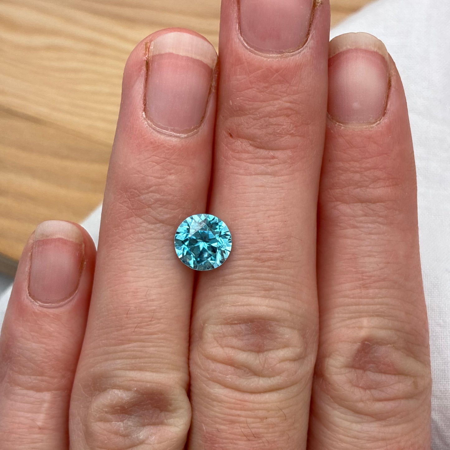 8mm Blue Zircon 2.79 carat Round Cut