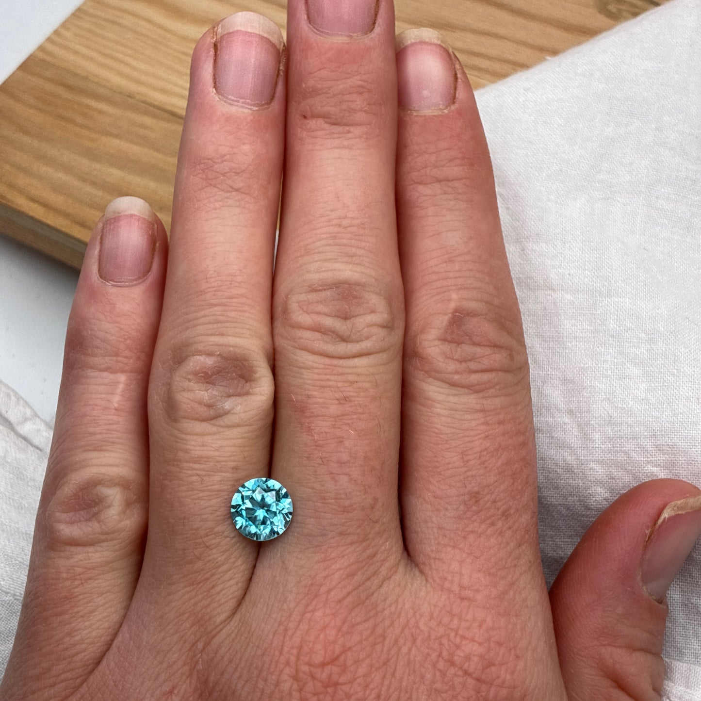 8mm Blue Zircon 2.79 carat Round Cut
