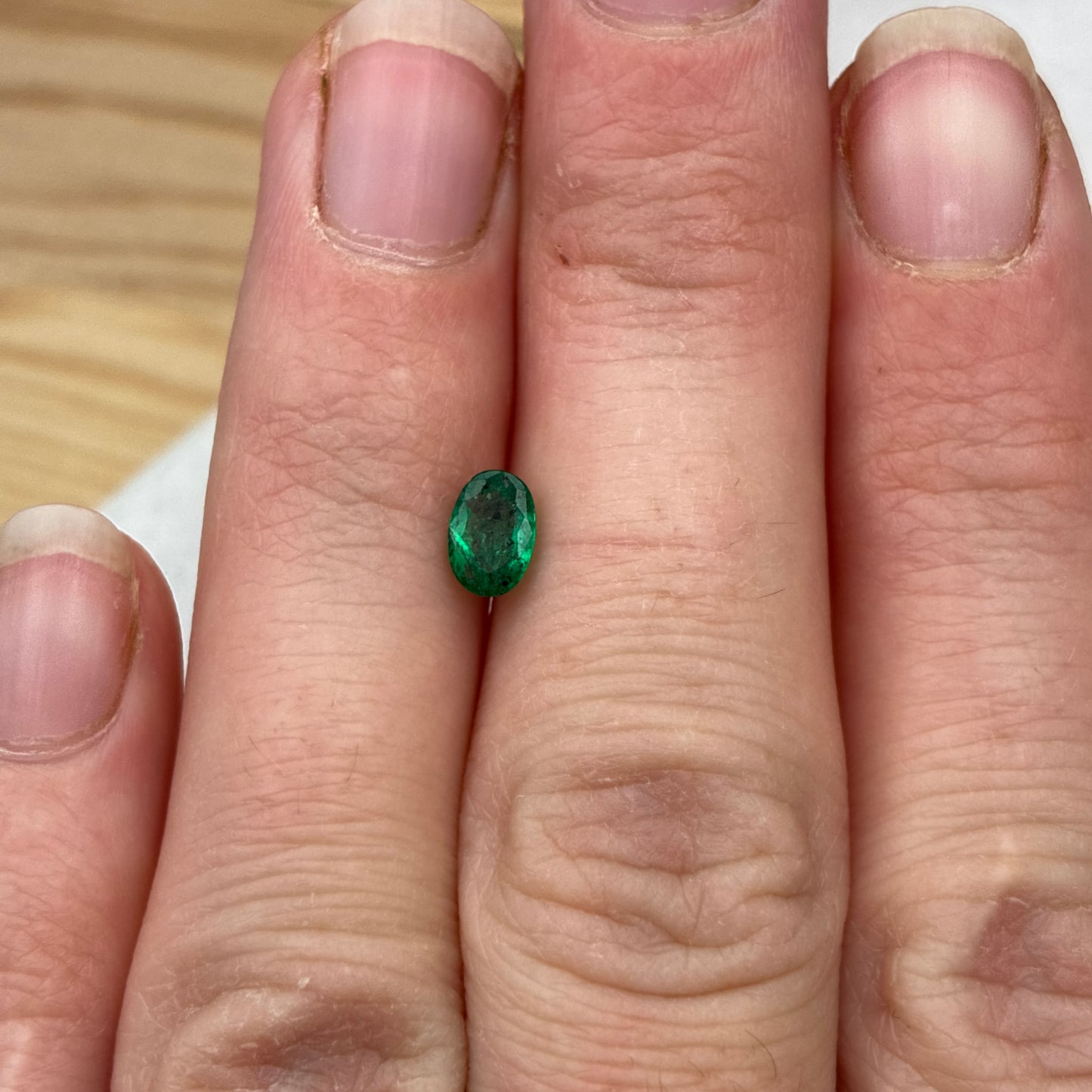 6x4mm Natural Green Emerald 0.42 carat Oval Cut