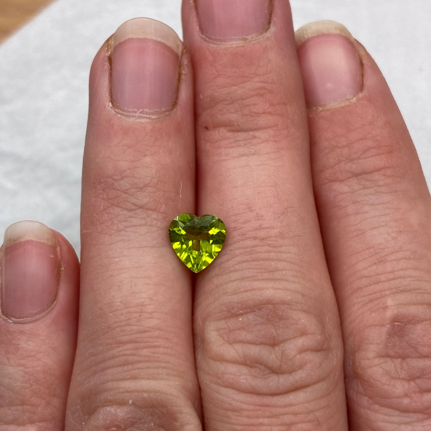 7mm Peridot 1 carat Heart Cut