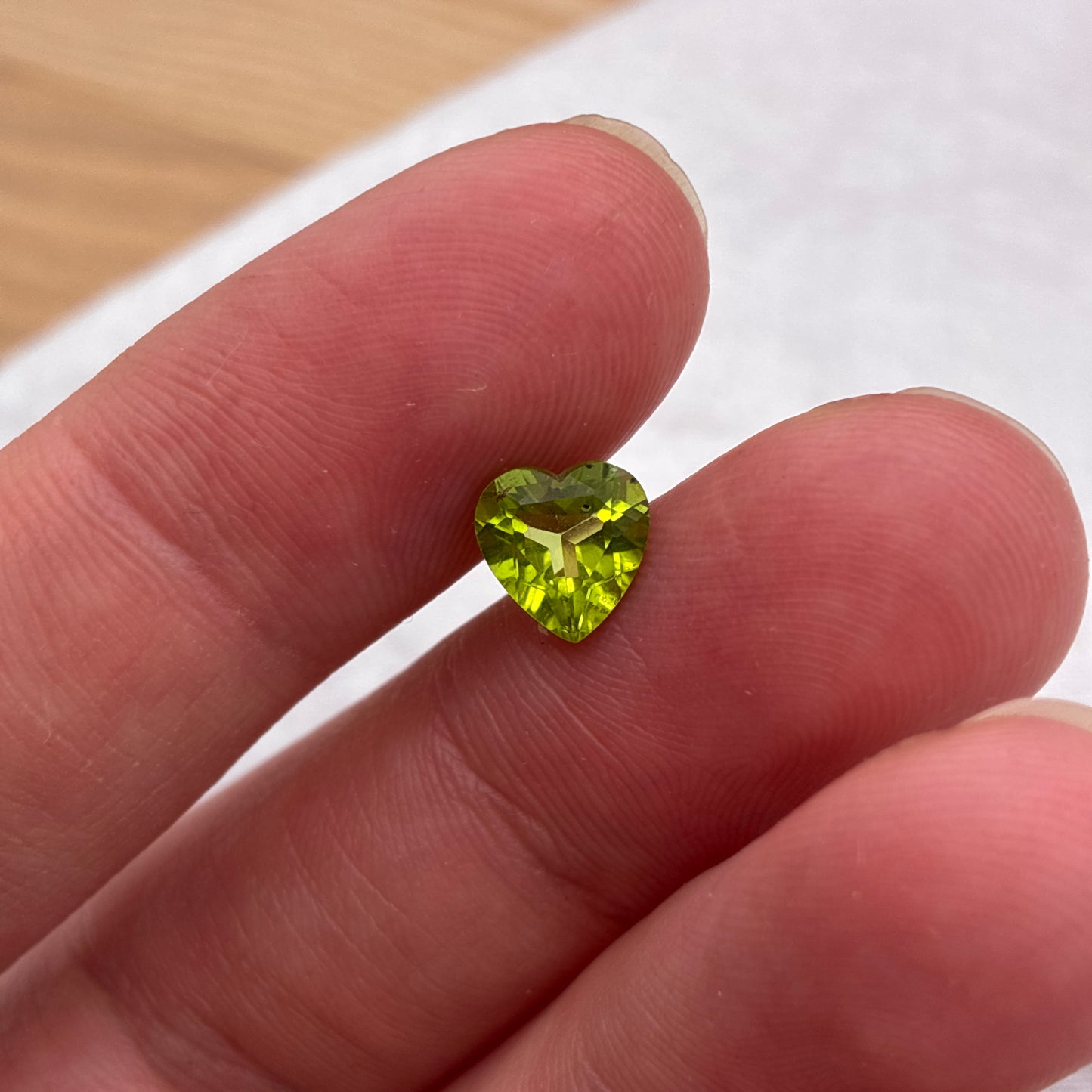 7mm Peridot 1 carat Heart Cut