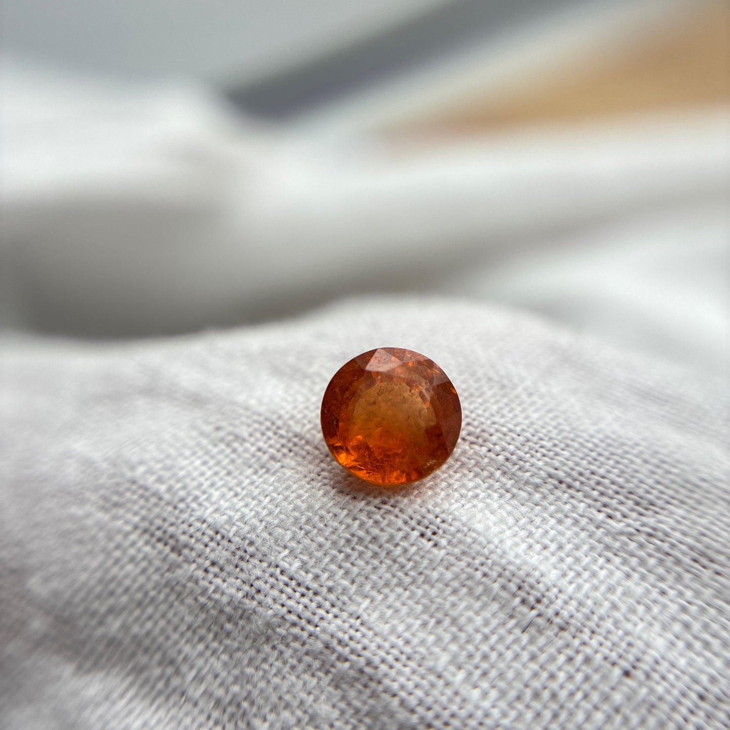 1 carat Orange Spessartite Garnet 5.5mm Round Cut