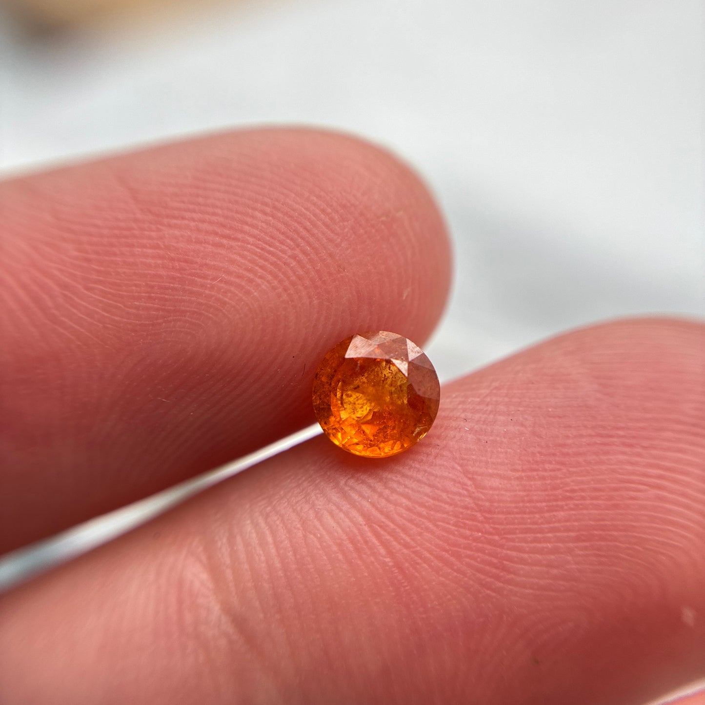 1 carat Orange Spessartite Garnet 5.5mm Round Cut