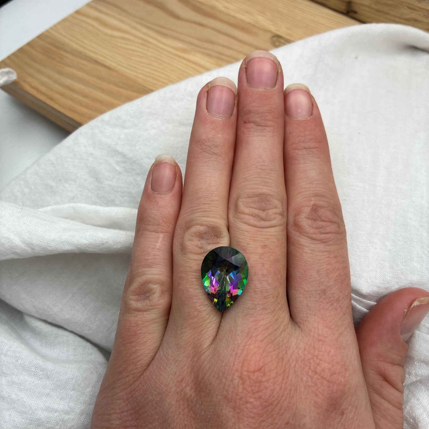 18x13mm Mystic Topaz 12.78 carat Pear Cut