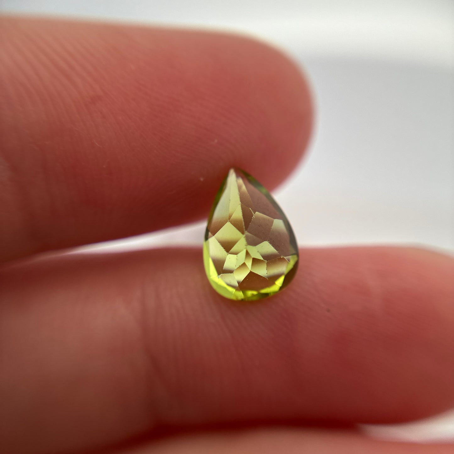 10x7mm Green Peridot 2 carat Pear Cut