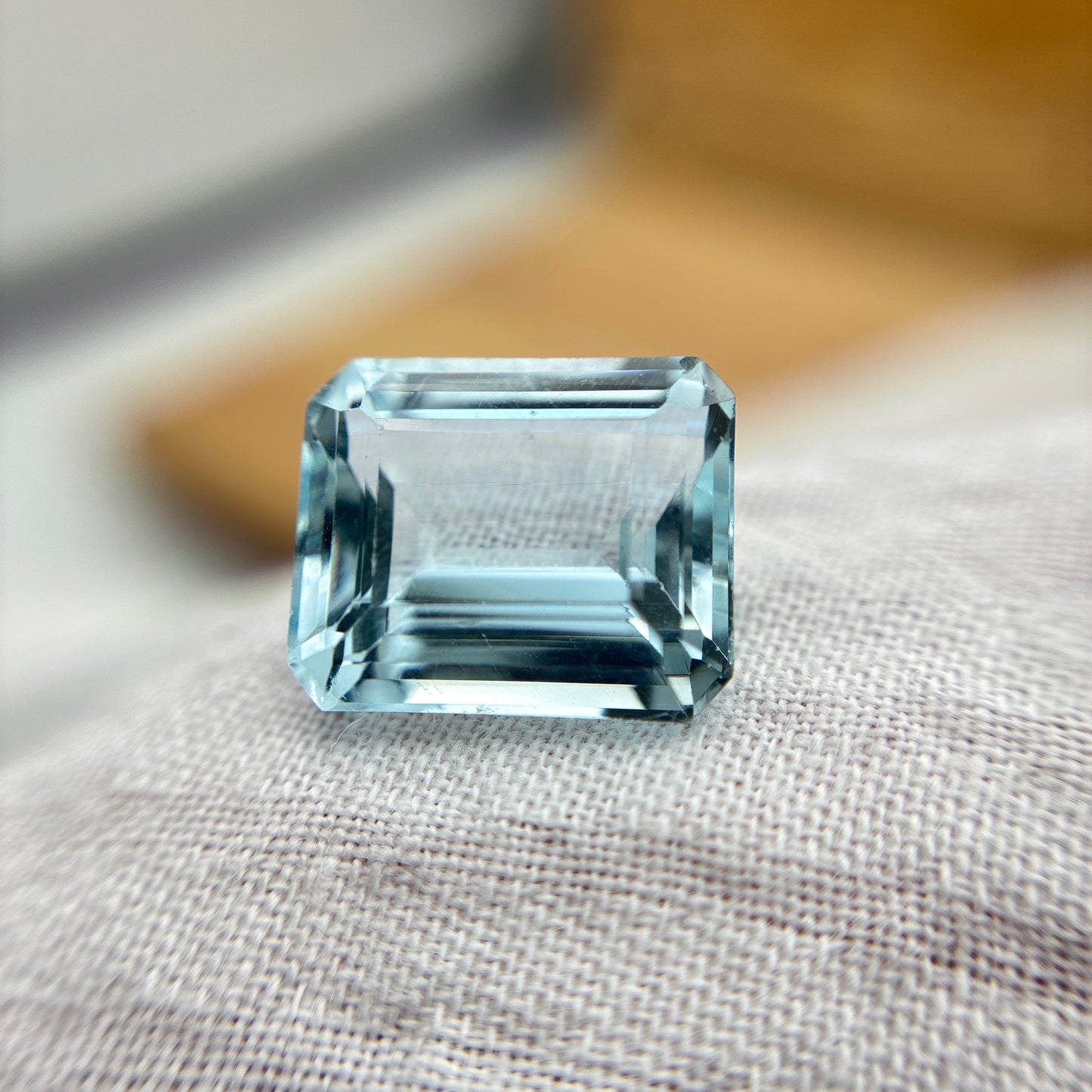 12x10mm Light Blue Aquamarine 5.84 carat Emerald Cut