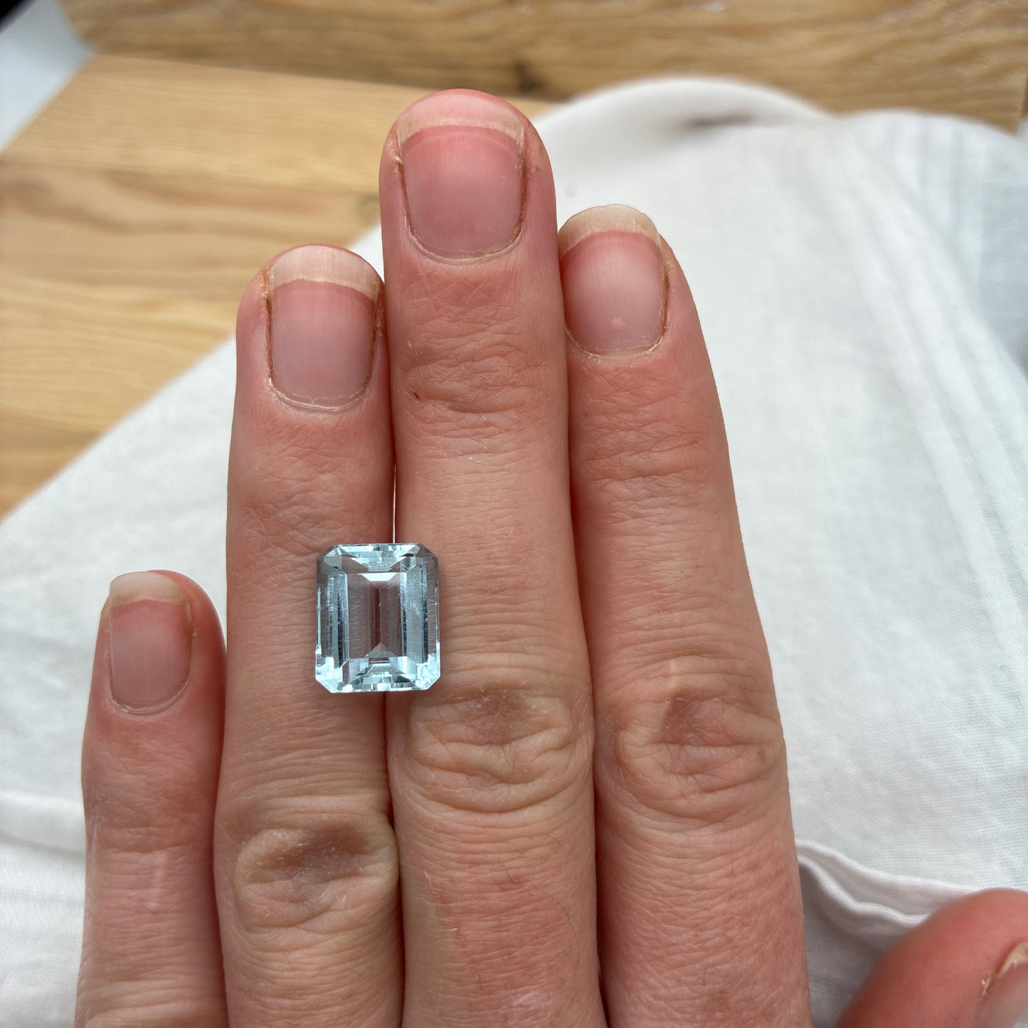 12x10mm Light Blue Aquamarine 5.84 carat Emerald Cut