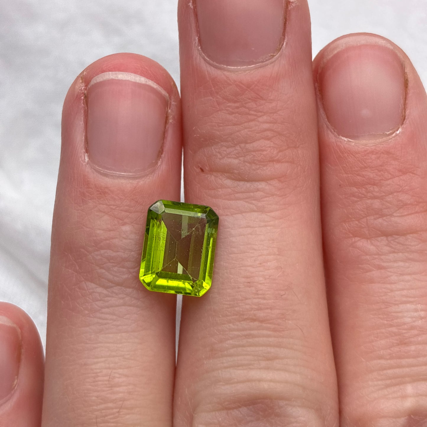 3 carat Green Peridot 10x8mm Emerald Cut