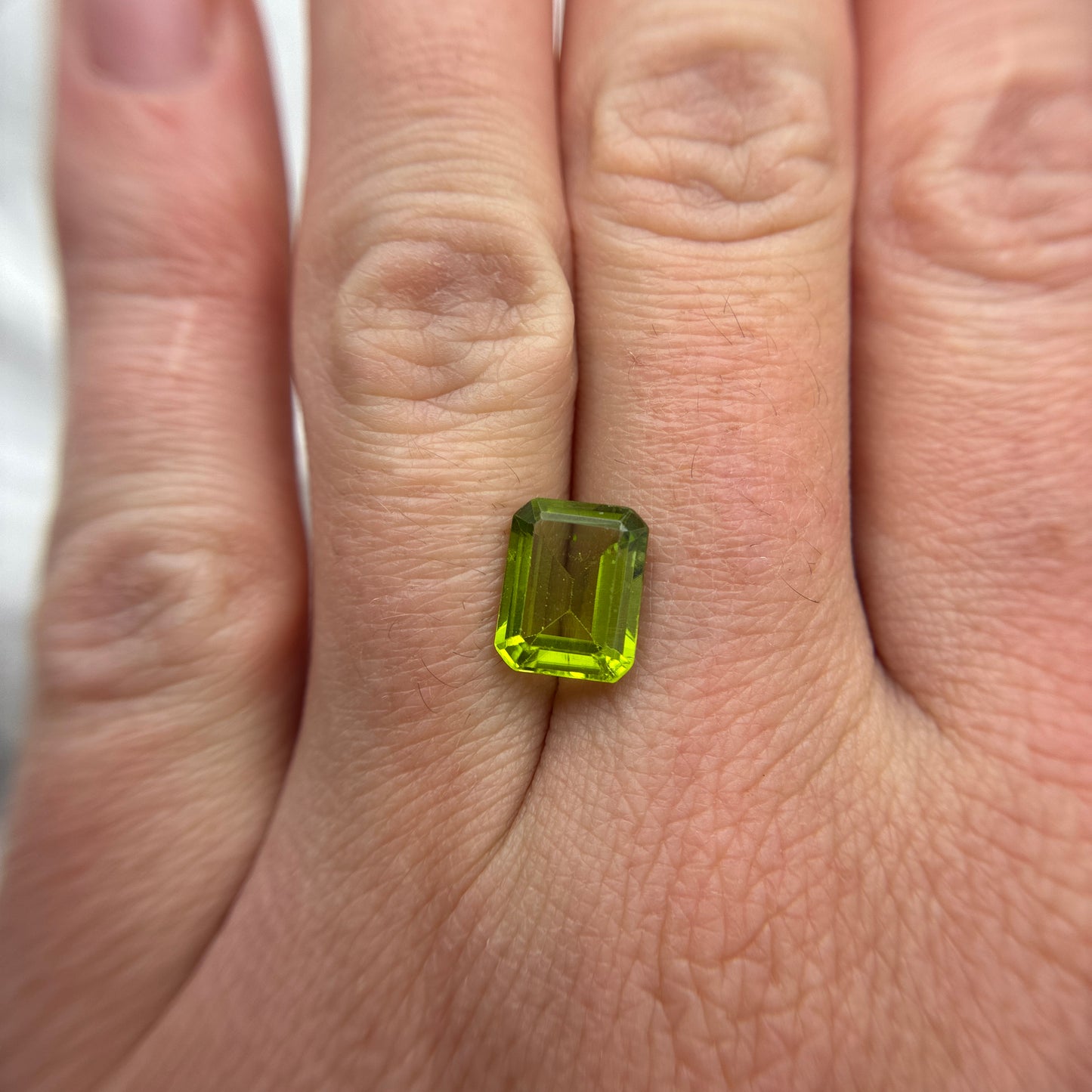 3 carat Green Peridot 10x8mm Emerald Cut