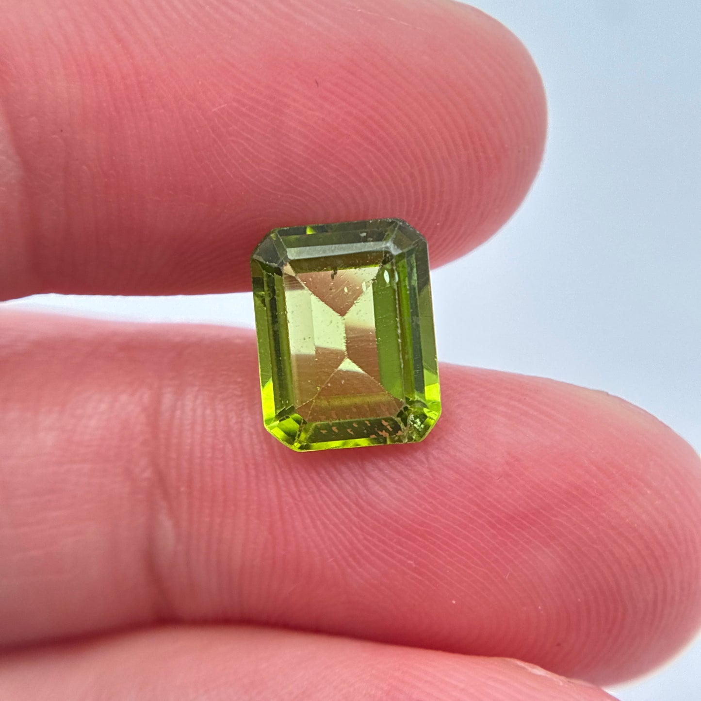 3 carat Green Peridot 10x8mm Emerald Cut