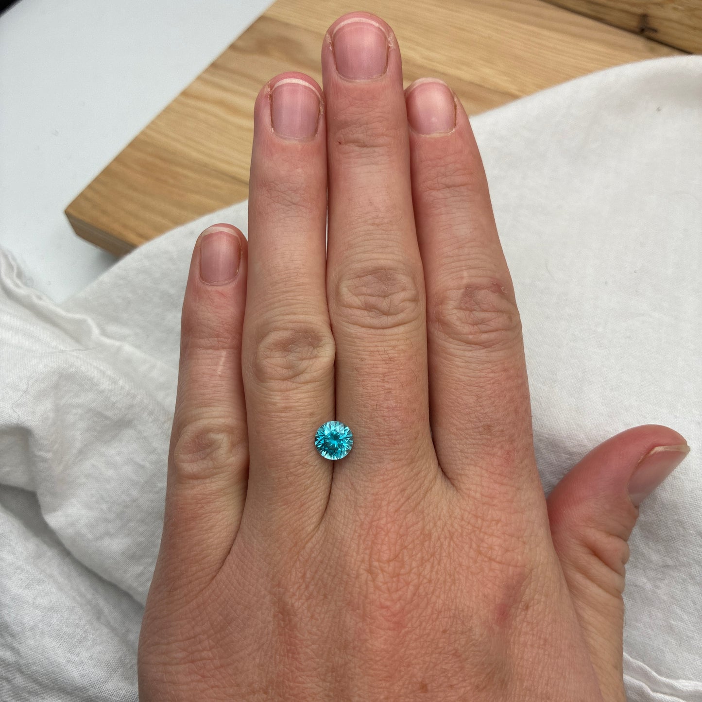 6.5mm Blue Zircon 1.63 carat Round Cut