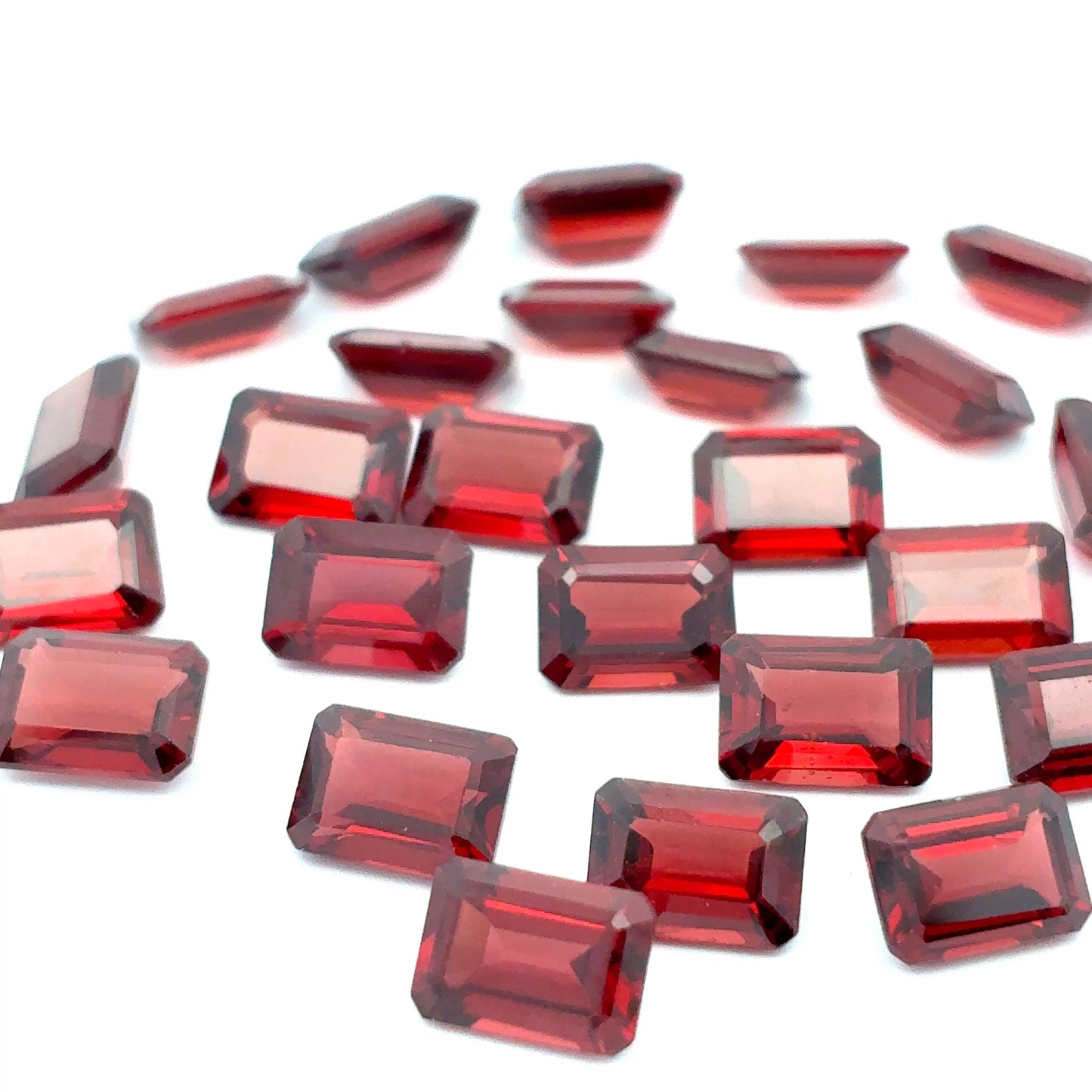 One 7x5mm Red Garnet Emerald Cut, Faceted Loose Gemstone